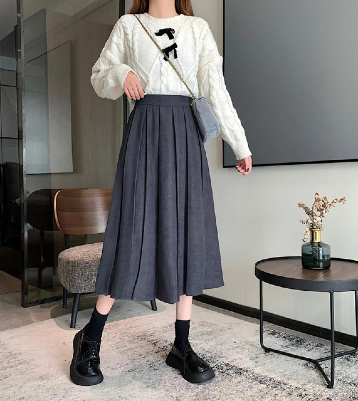 Gonna longuette donna 2022 primavera elegante gonne lunghe a pieghe moda ragazze gonna rossa a vita alta elastica gonne autunnal
