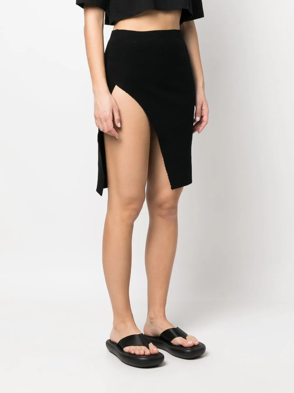 Gonna midi asimmetrica in nero - donna