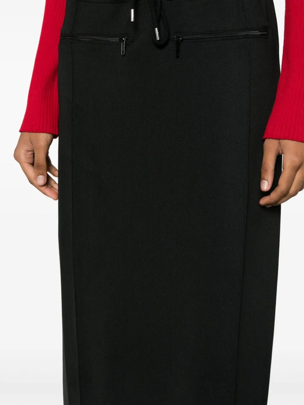 Gonna midi con applicazione in nero - donna
