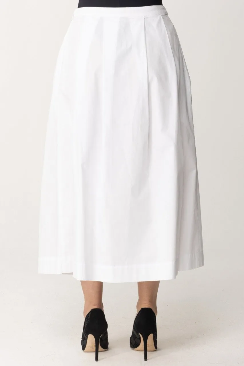 Gonna midi con bottoni asimmetrici BIANCO BRILL