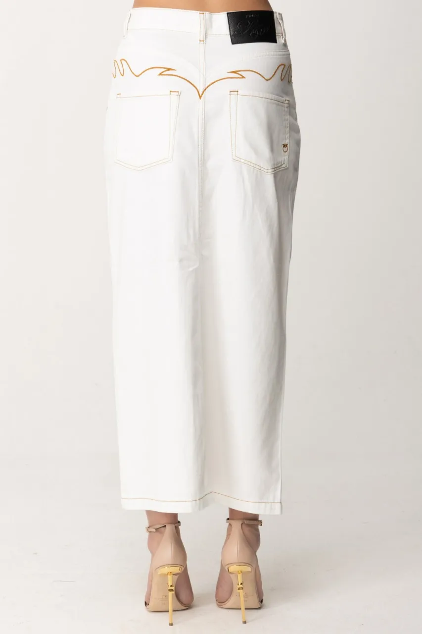 Gonna midi con spacco BIANCO-BIANCANEVE
