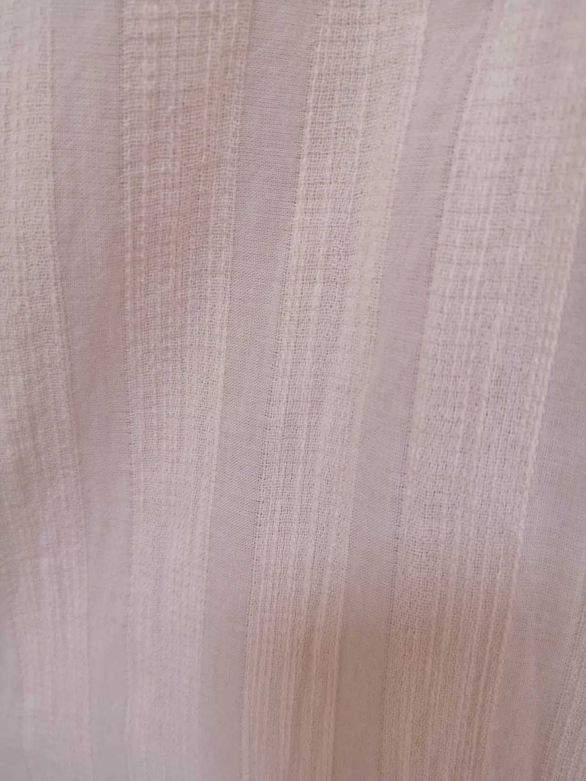 Gonna midi in garzina di cotone bianco crema a righe