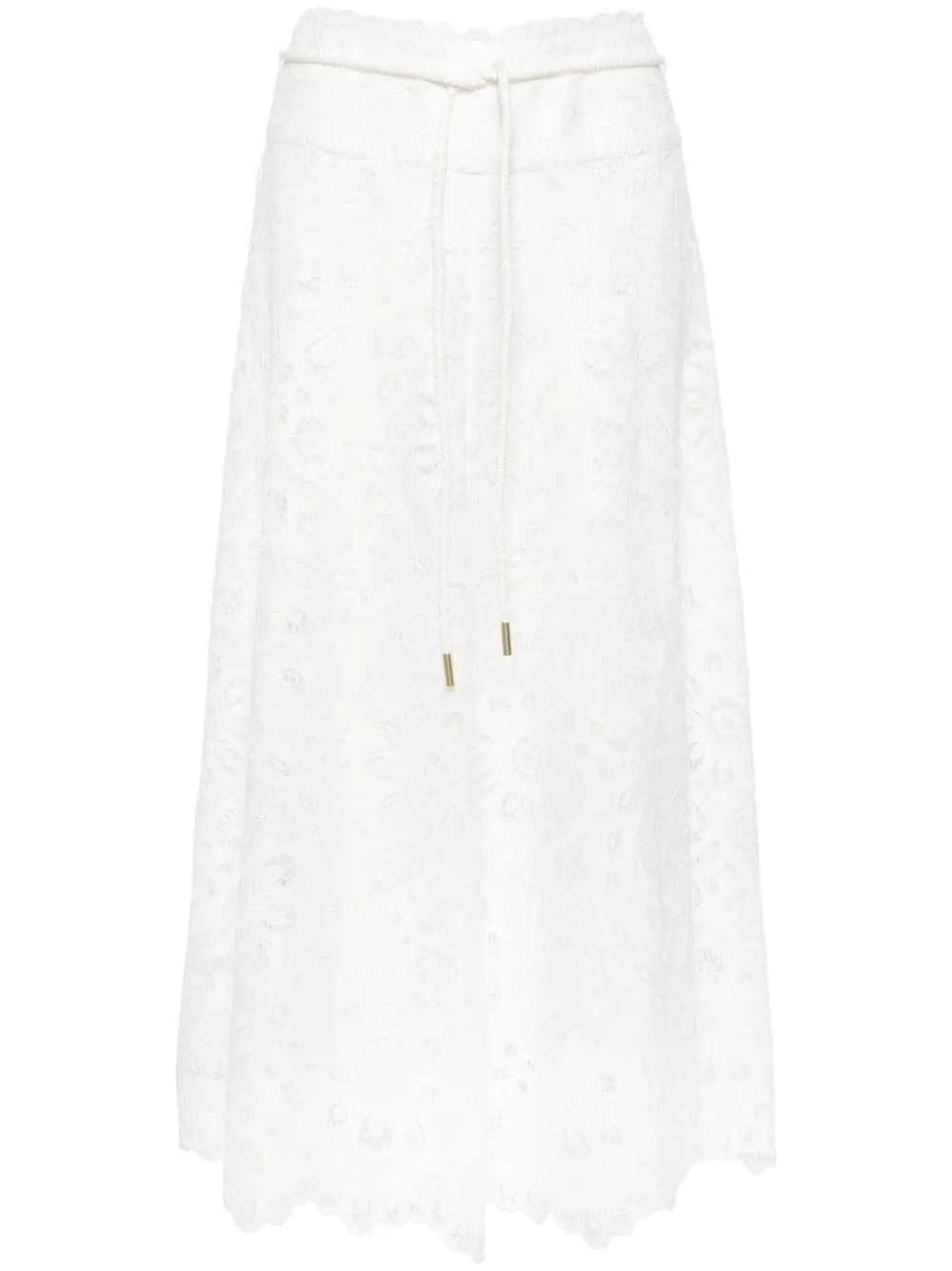 Gonna midi svasata Ottie in bianco zimmermann - donna
