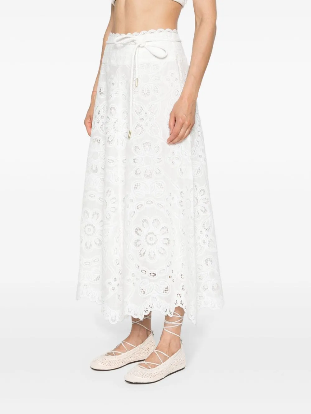 Gonna midi svasata Ottie in bianco zimmermann - donna