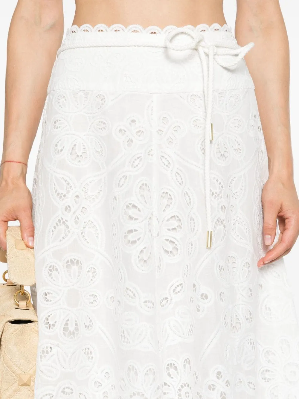 Gonna midi svasata Ottie in bianco zimmermann - donna