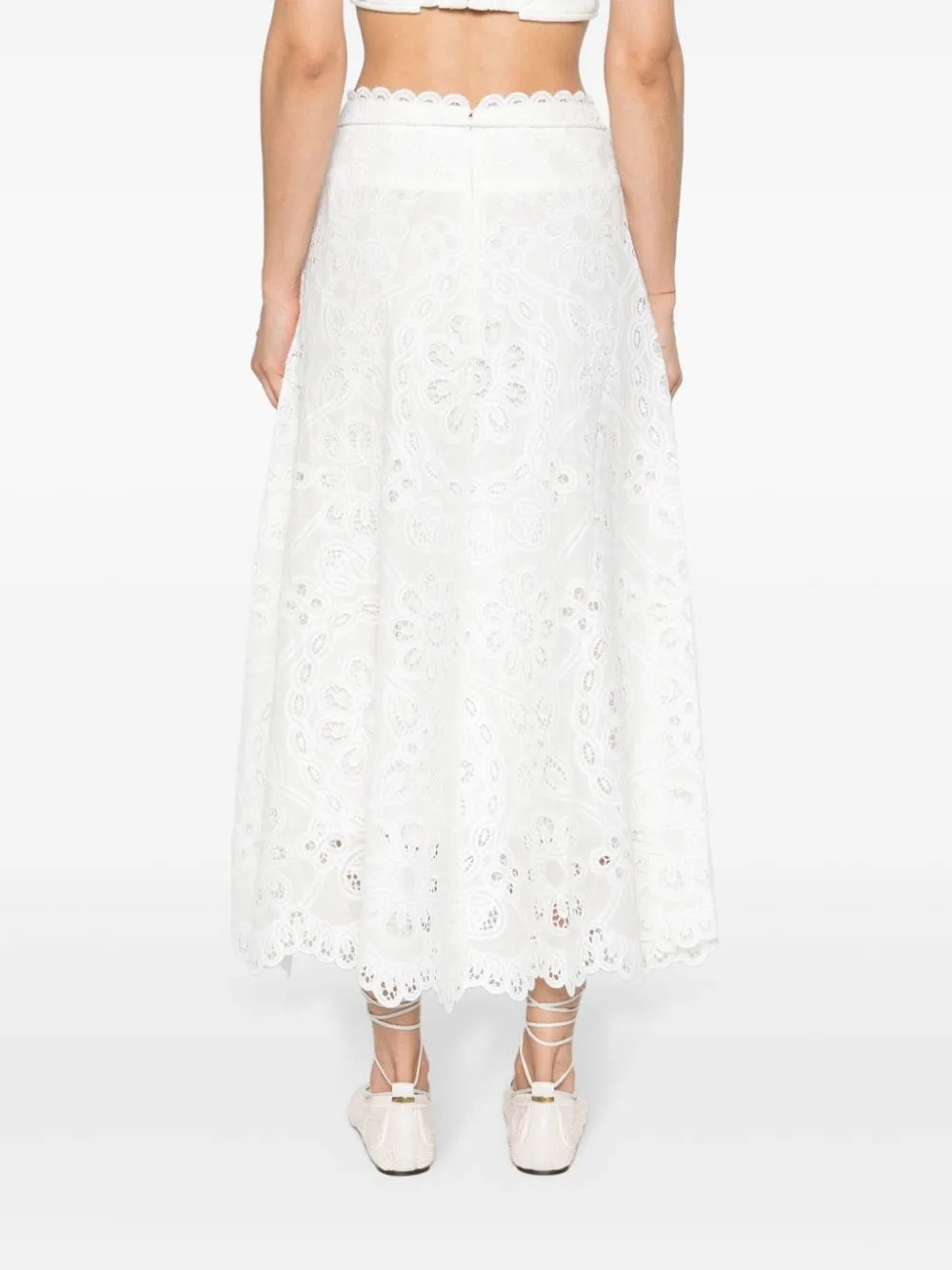 Gonna midi svasata Ottie in bianco zimmermann - donna