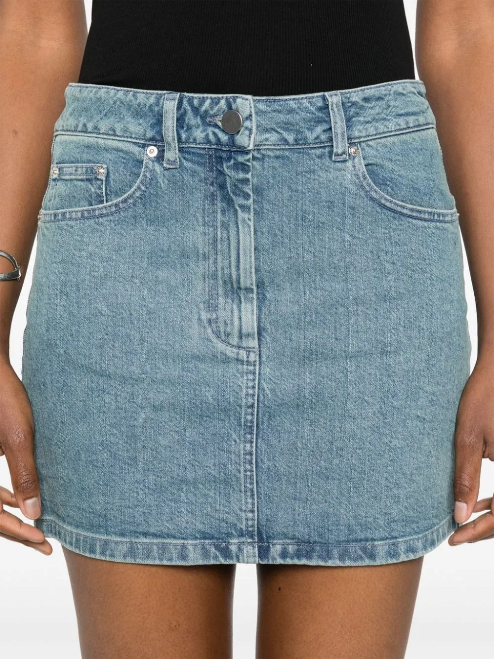 Gonna mini in denim in blu Remain - donna