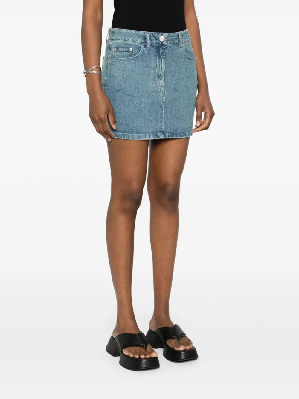 Gonna mini in denim in blu Remain - donna