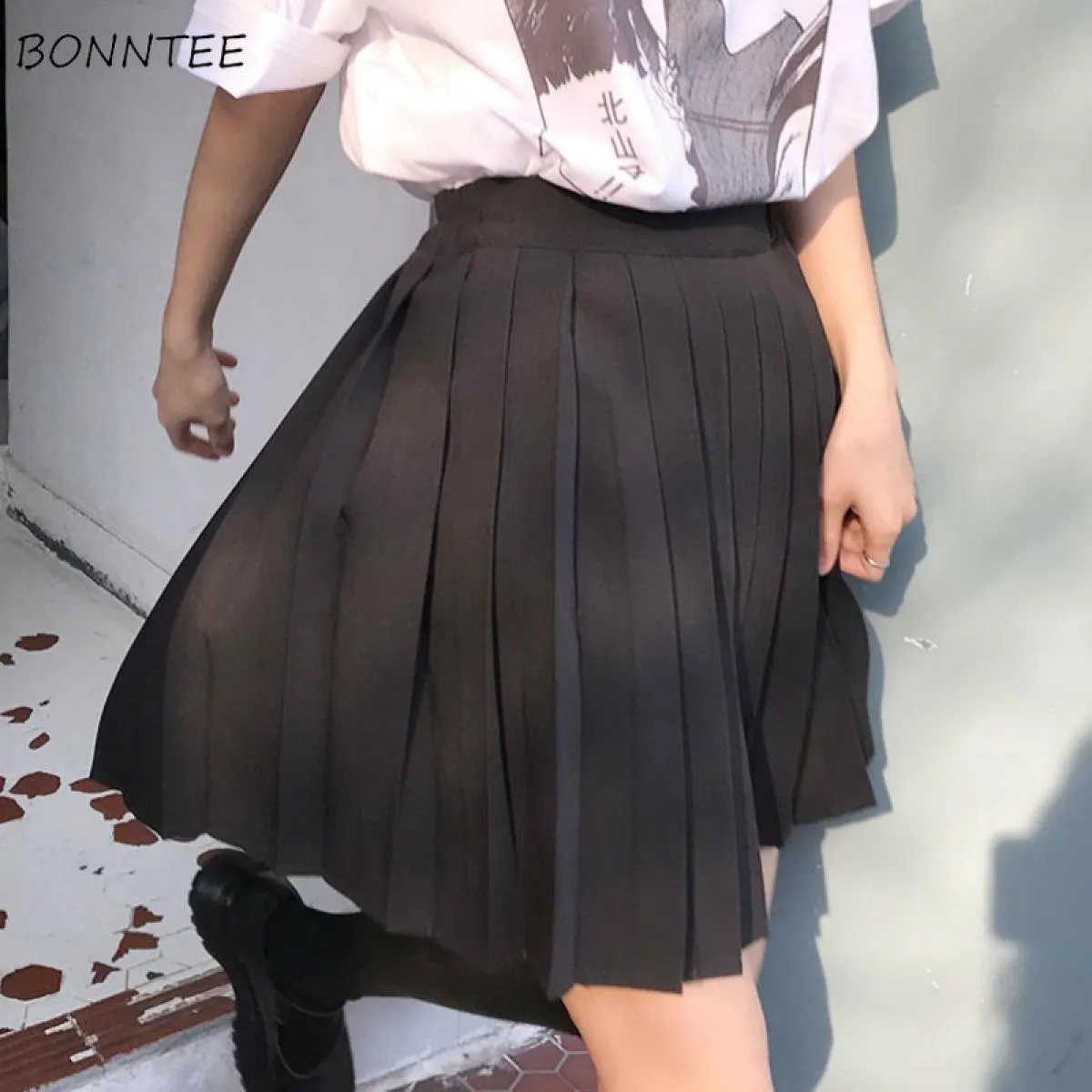 Gonne primaverili Lolita a pieghe Gonna a pieghe universitari Gonne a pieghe da donna