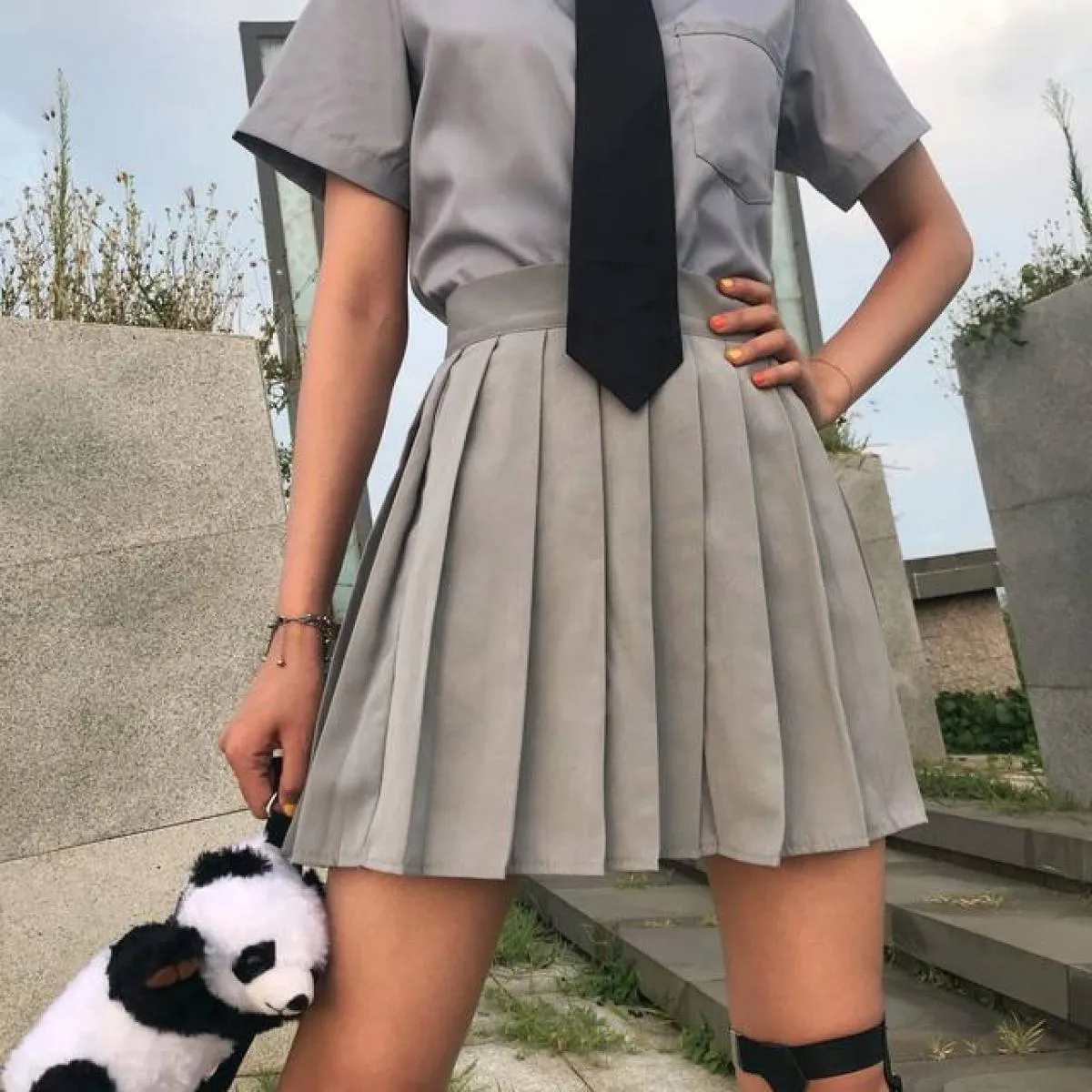 Gonne primaverili Lolita a pieghe Gonna a pieghe universitari Gonne a pieghe da donna