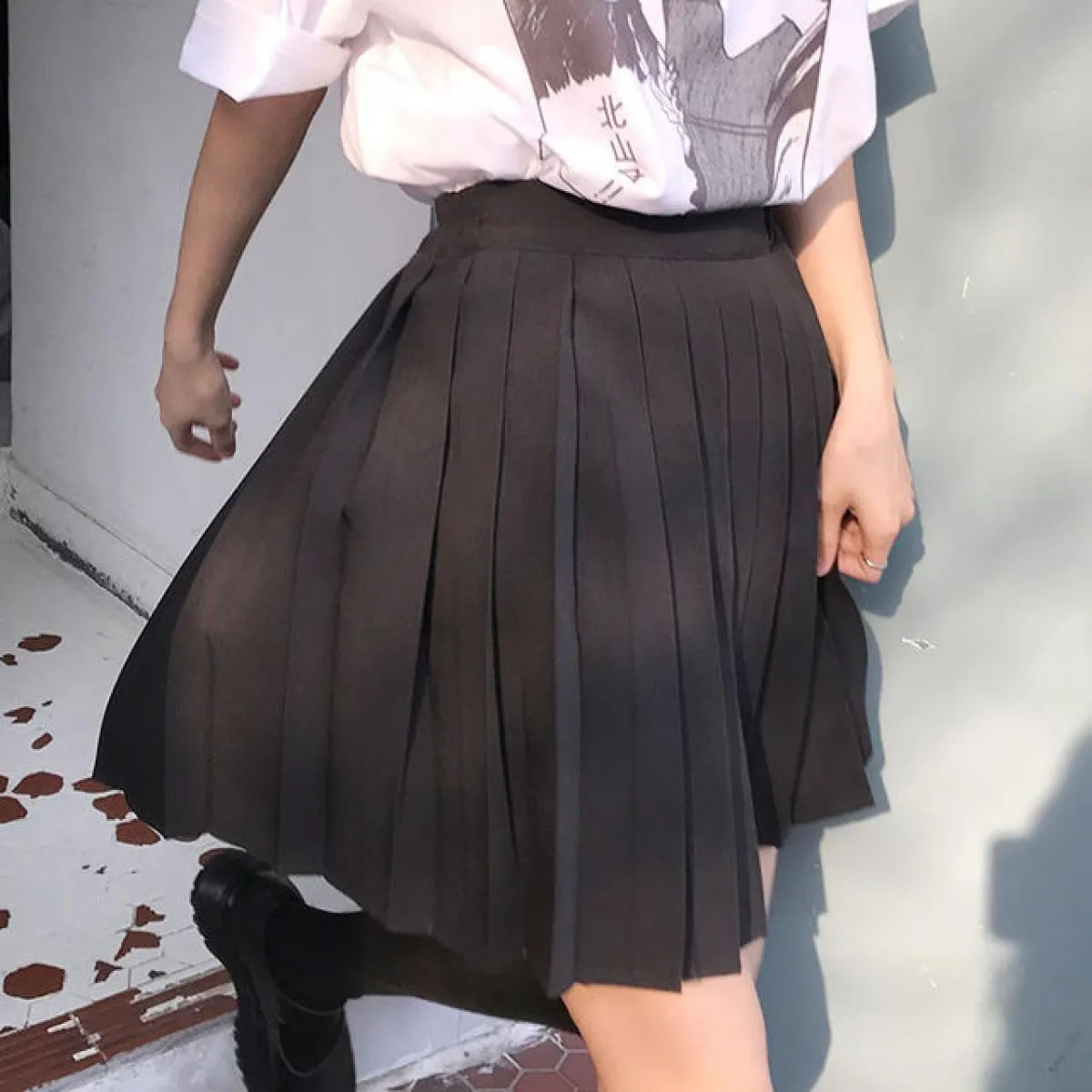 Gonne primaverili Lolita a pieghe Gonna a pieghe universitari Gonne a pieghe da donna