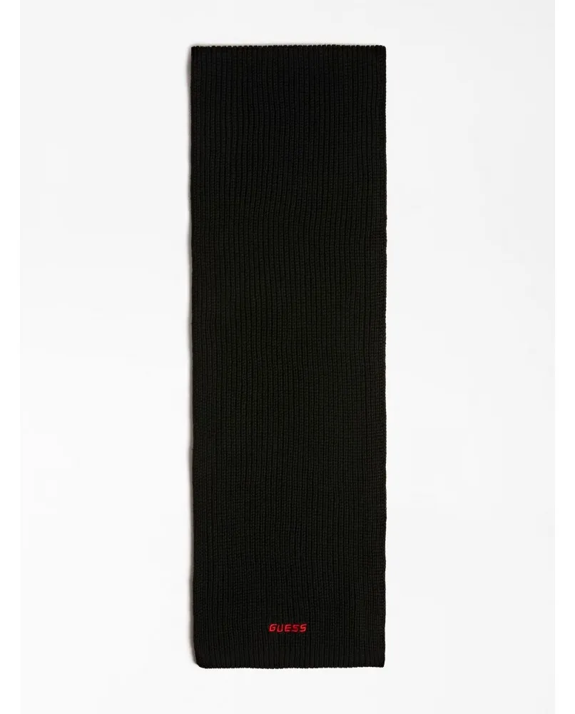 GUESS AM9023 sciarpa pashmina uomo invernale nero ricamo