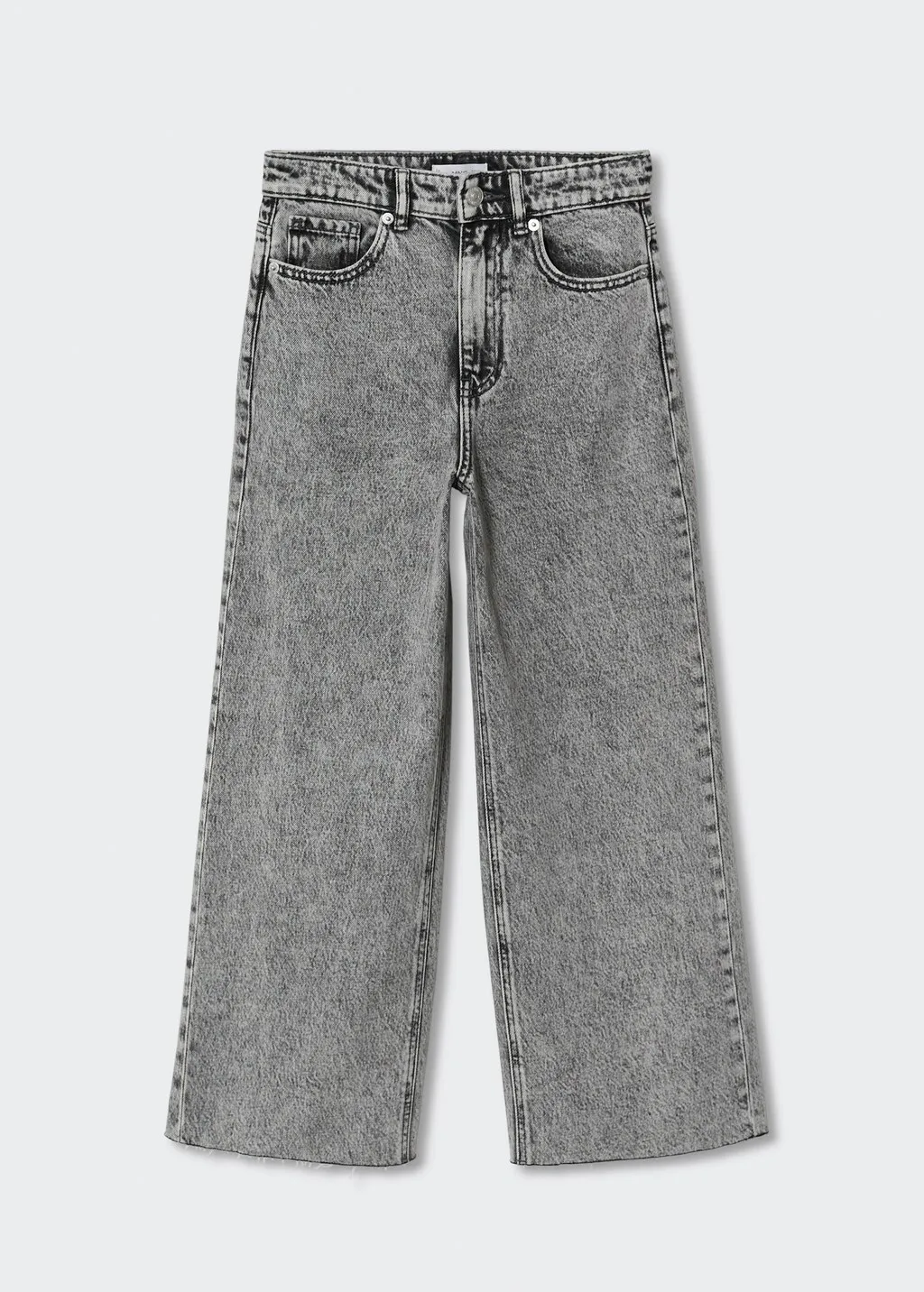 Jeans culotte bordo inferiore sfilacciato