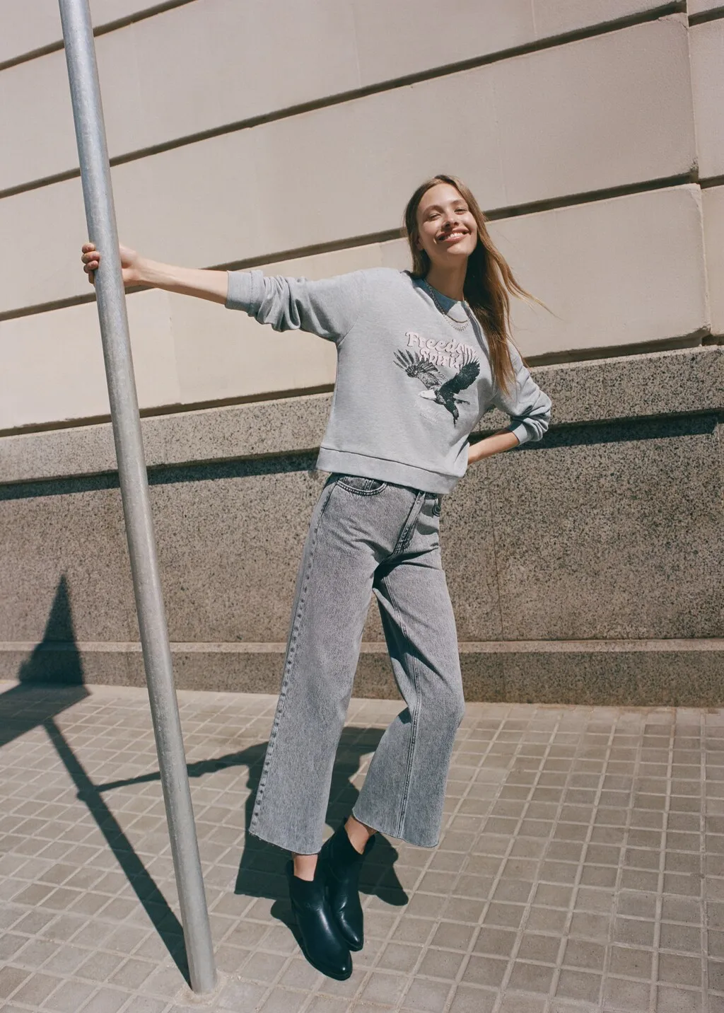 Jeans culotte bordo inferiore sfilacciato