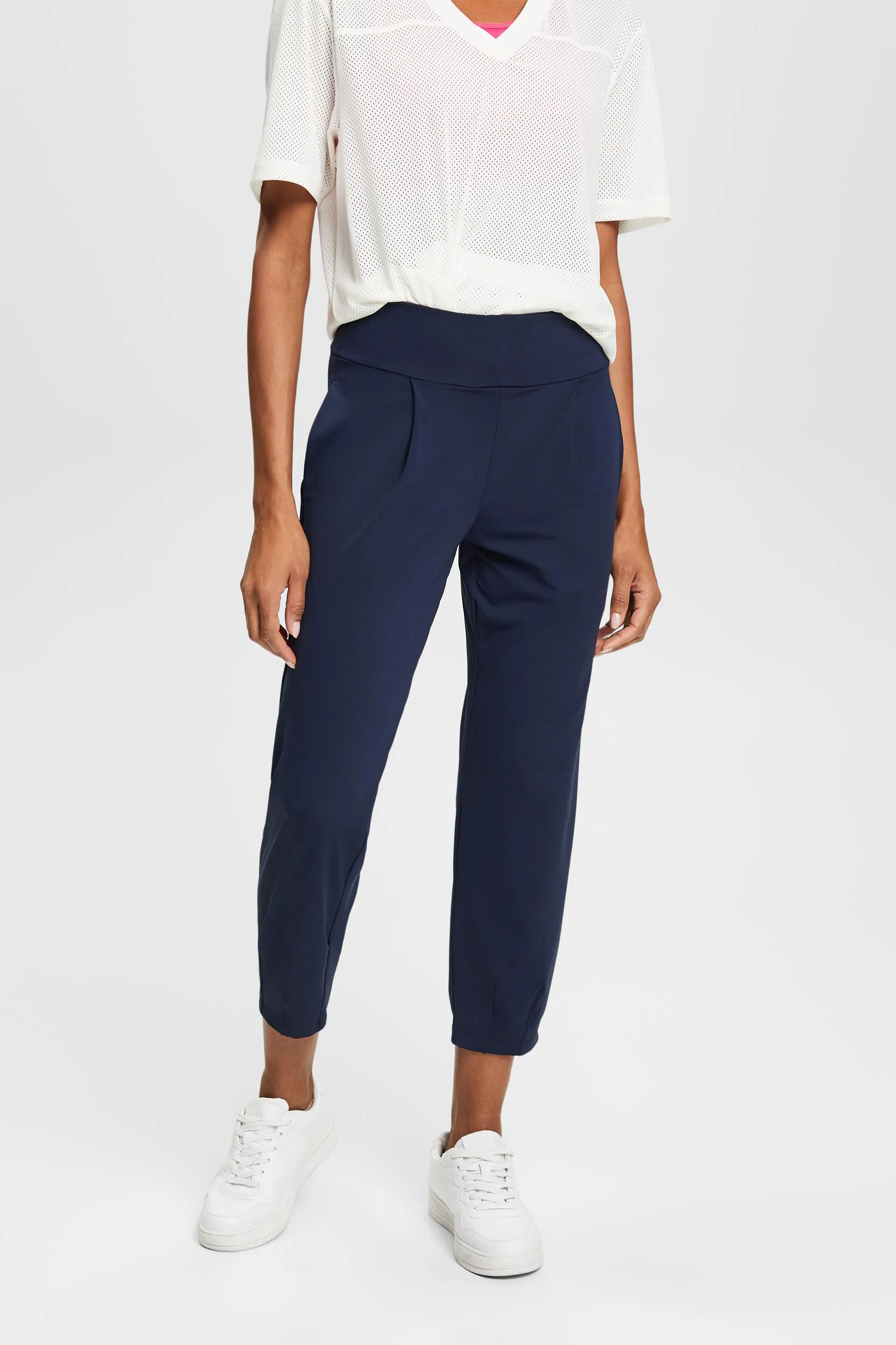Joggers cropped in jersey con E-DRY
