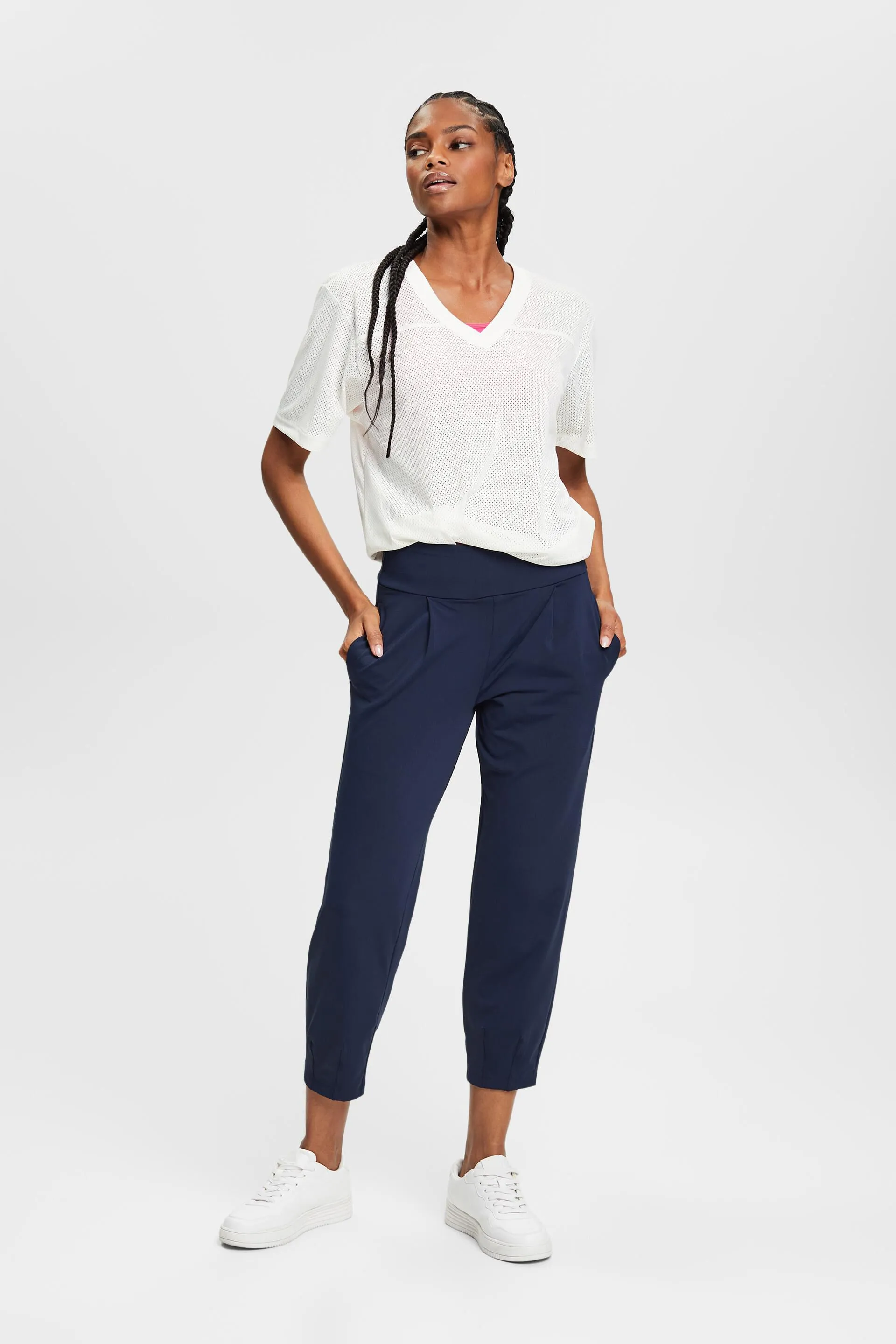 Joggers cropped in jersey con E-DRY