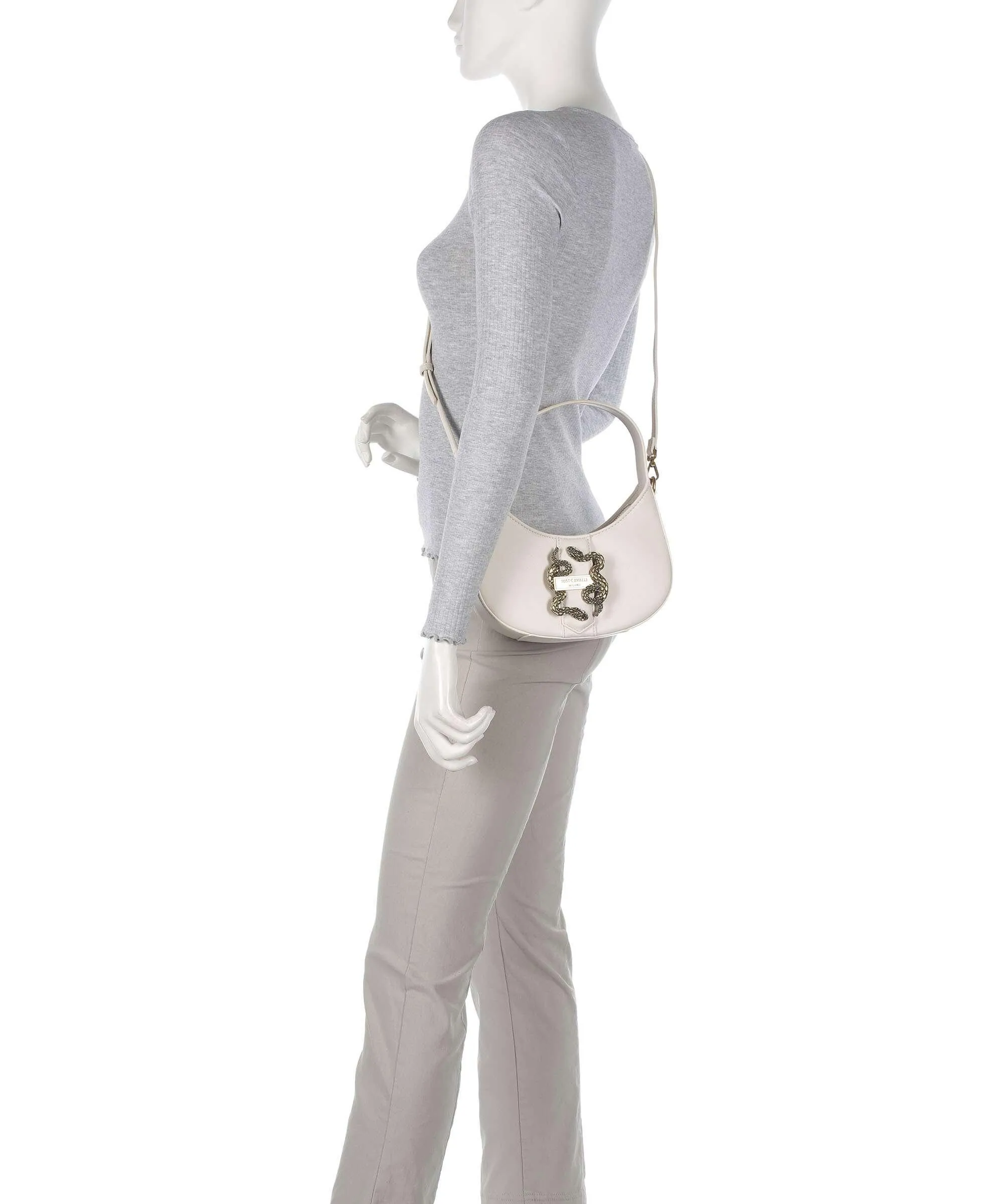  Just Cavalli Iconic Snake Style 6 Borsa a tracolla pelle sintetica bianco  