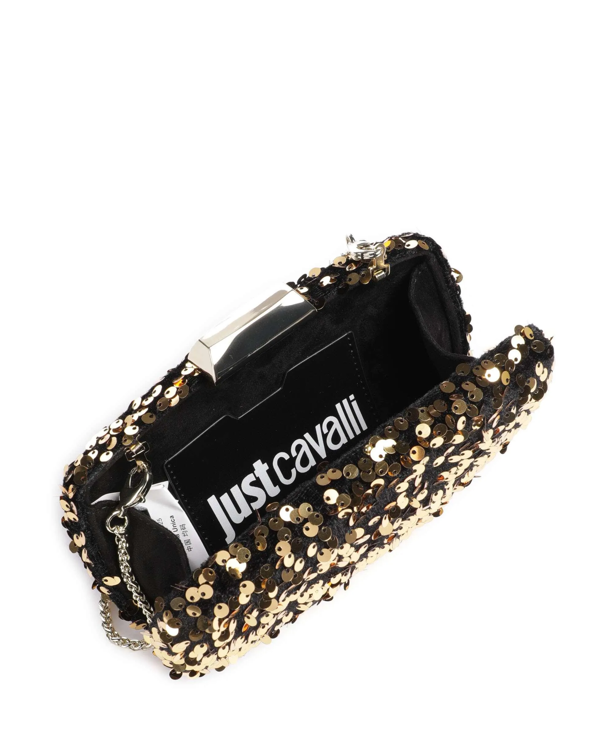  Just Cavalli Party Capsule Style 3 Borsa a tracolla plastica, tissu nero/oro  