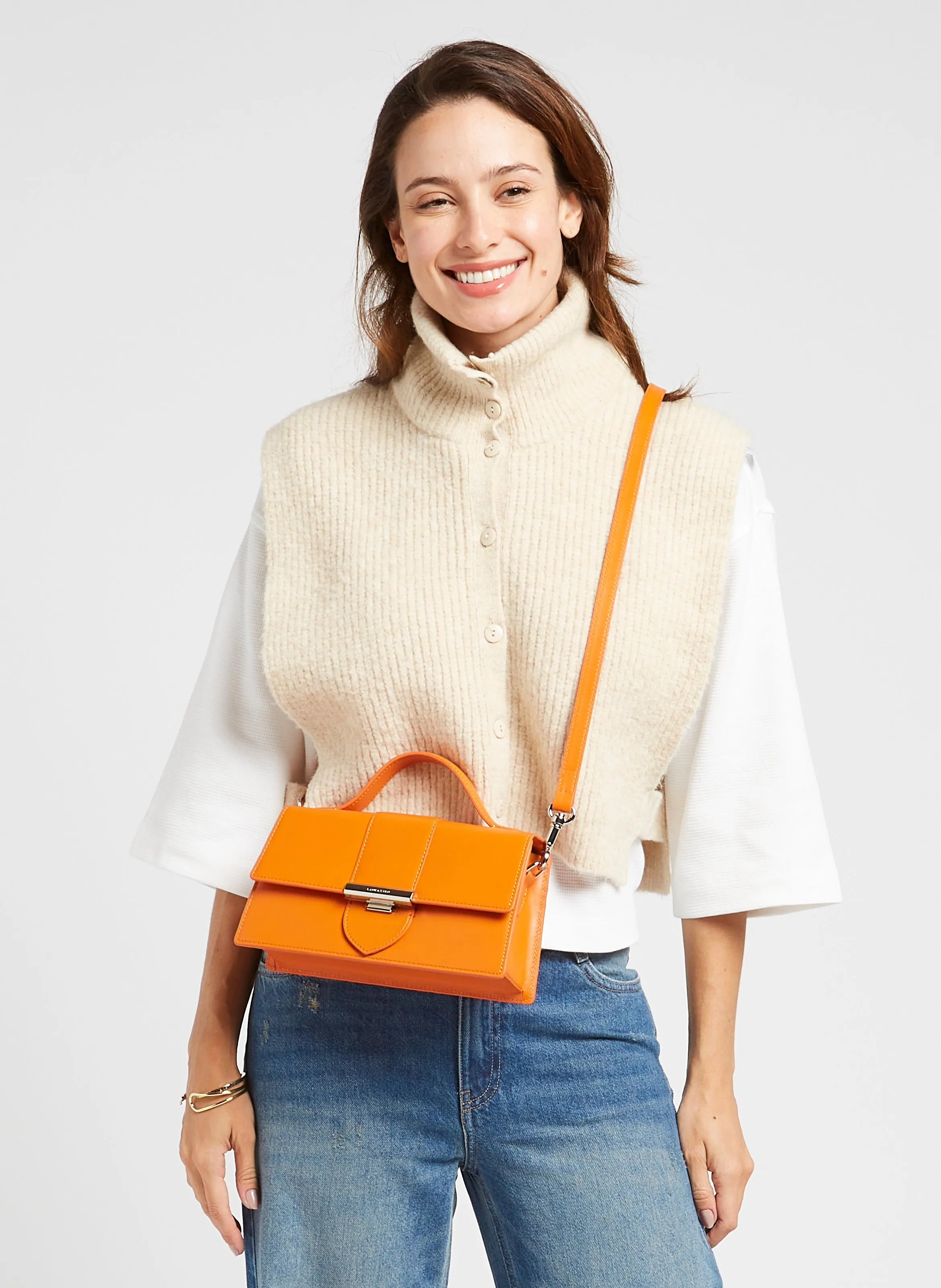  LANCASTER PARIS   PARIS ILY - Borsa a tracolla in pelle | Arancione