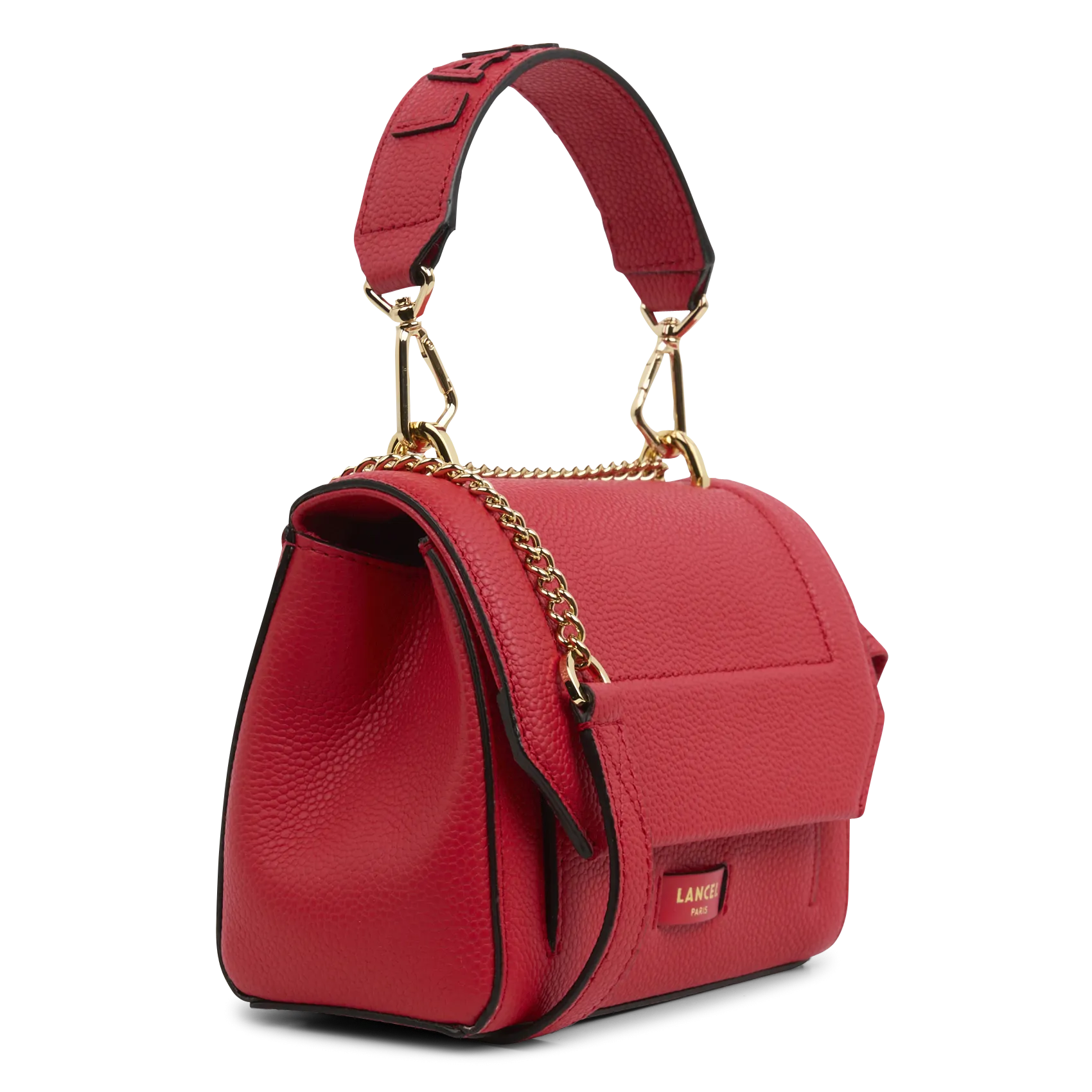  LANCEL   NINON S - Borsa con patella piccola in pelle martellata | Rosso