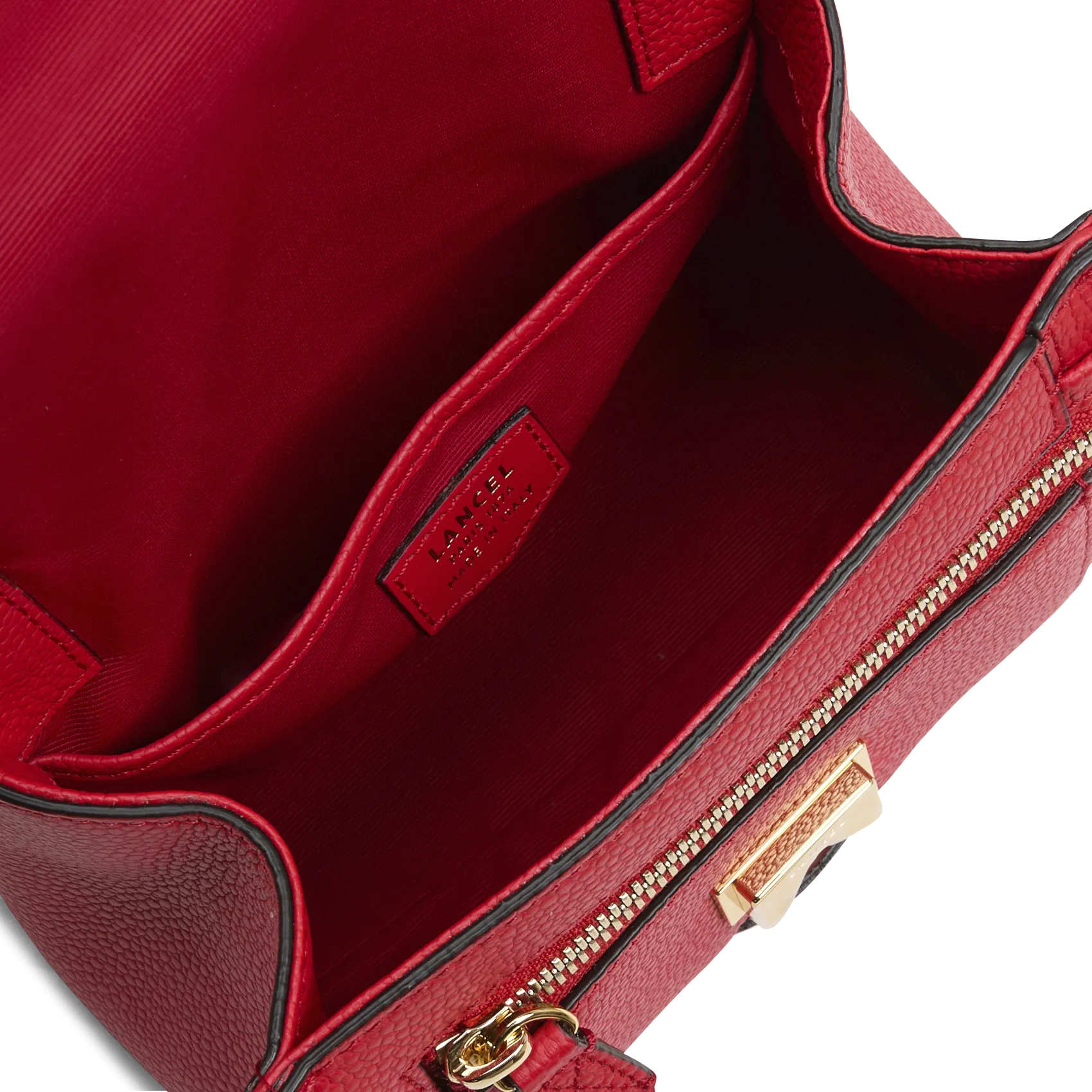  LANCEL   NINON S - Borsa con patella piccola in pelle martellata | Rosso