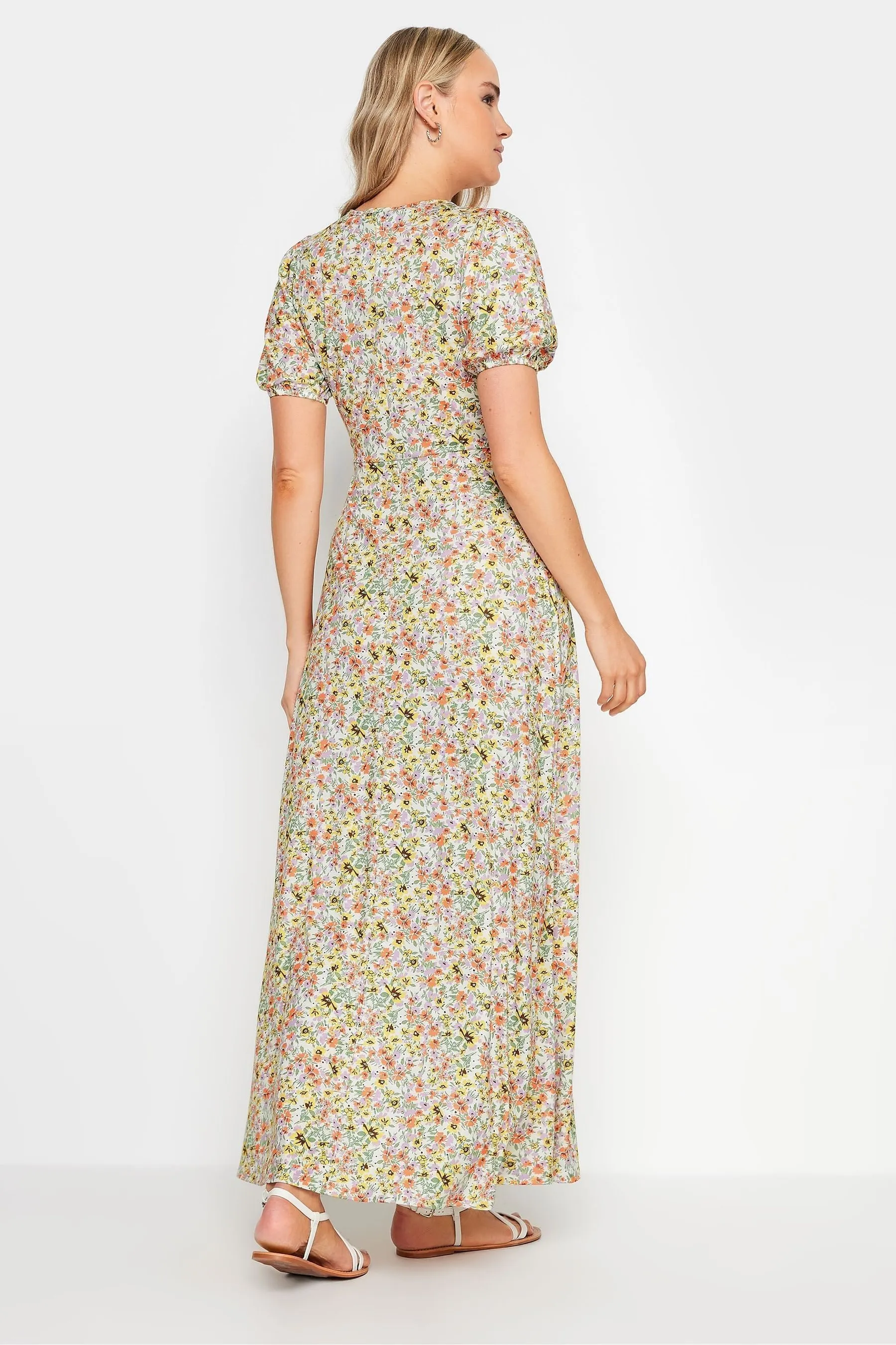 Long Tall Sally - Abito maxi a portafoglio pastello con Floreale vintage