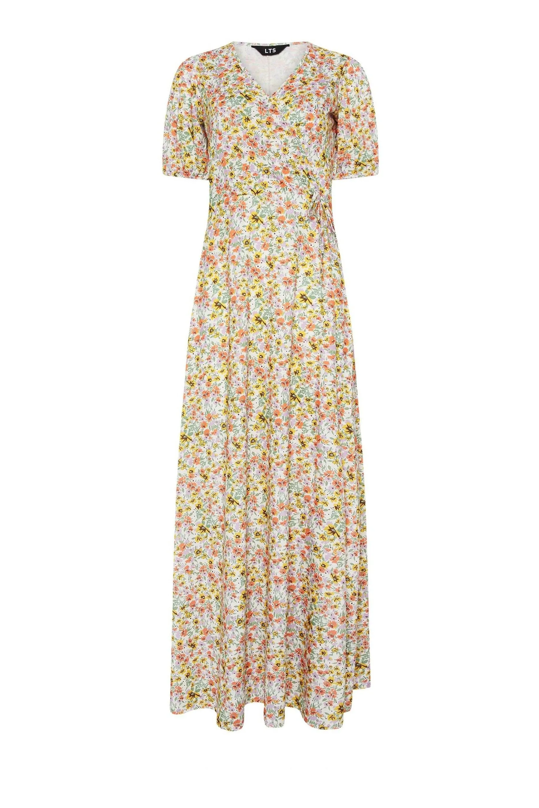 Long Tall Sally - Abito maxi a portafoglio pastello con Floreale vintage