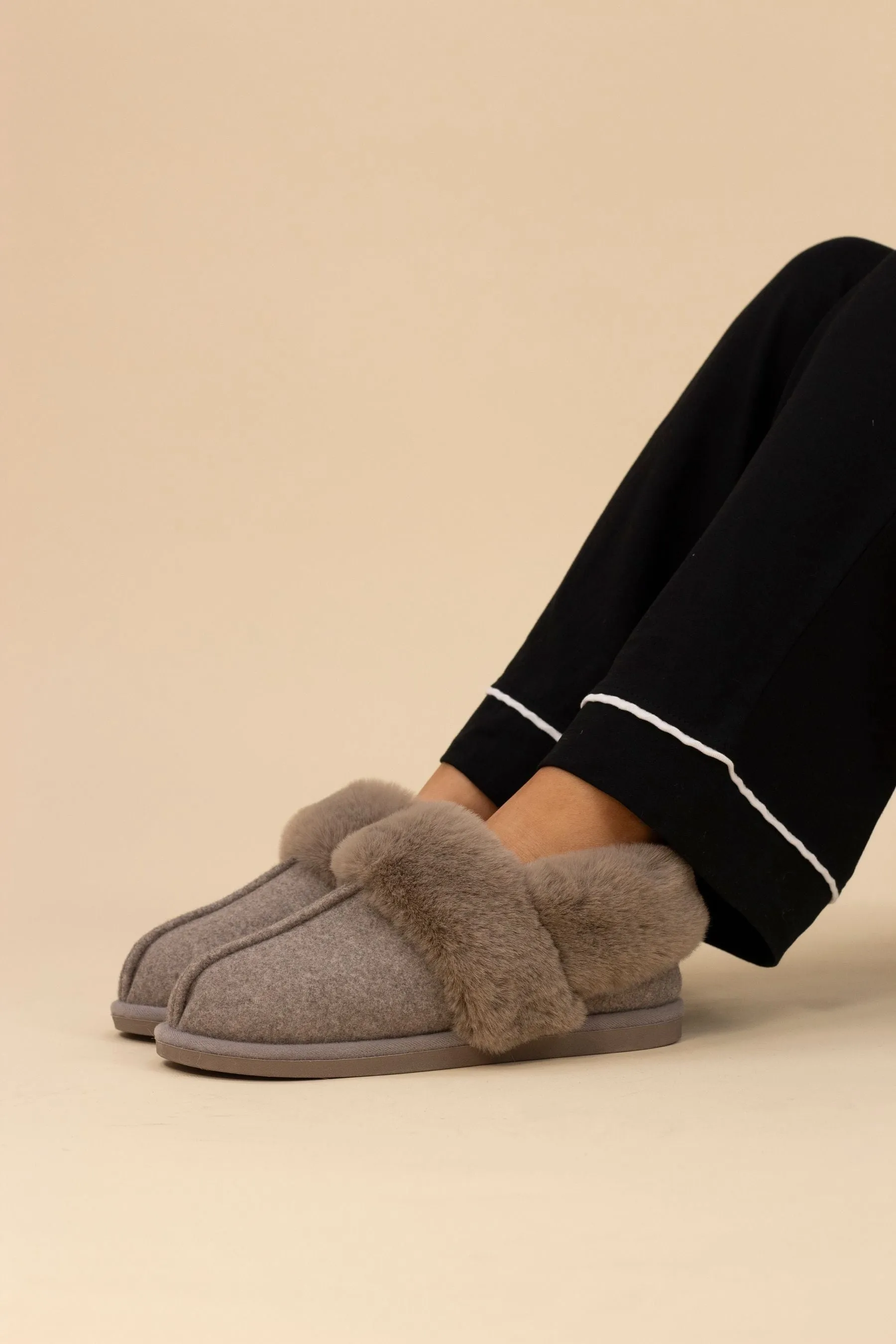 Lunar - Ember - Pantofole con bordo in pelliccia sintetica