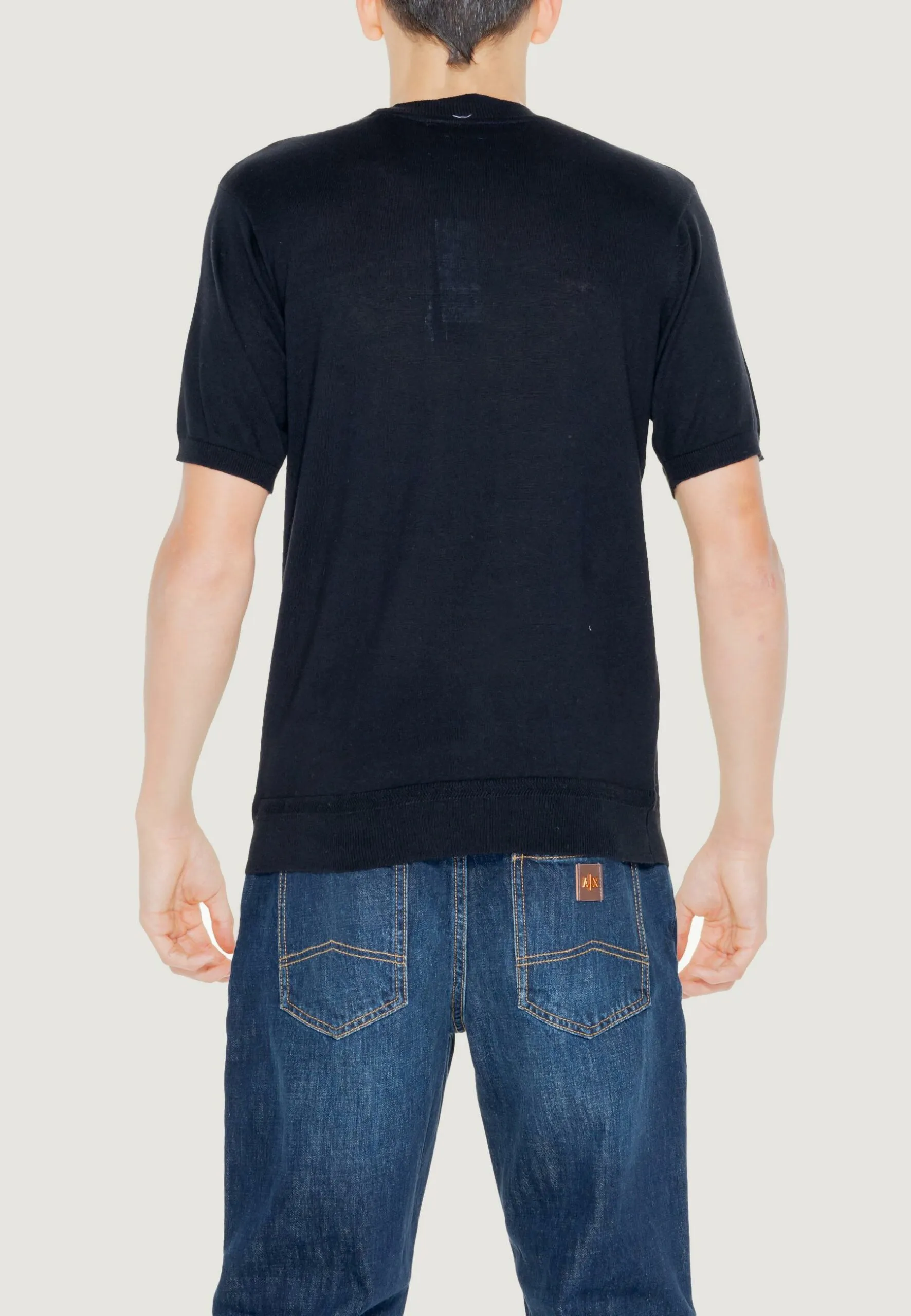 Maglia in filo manica corta Hamaki-ho  Nero
