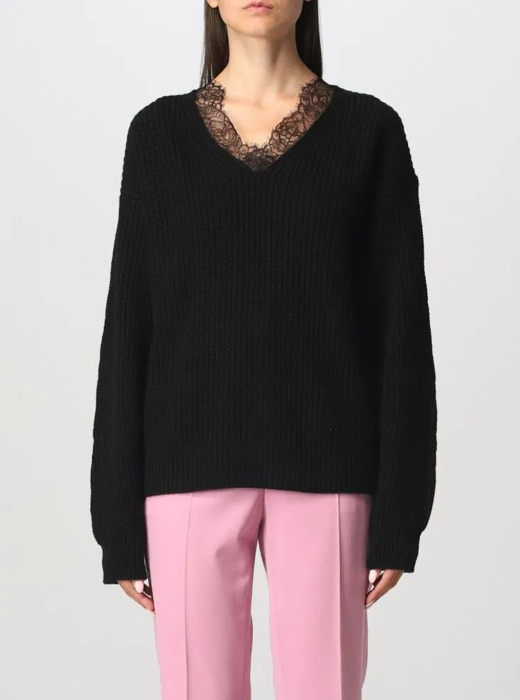 MAGLIA NERA IN MISTO LANA