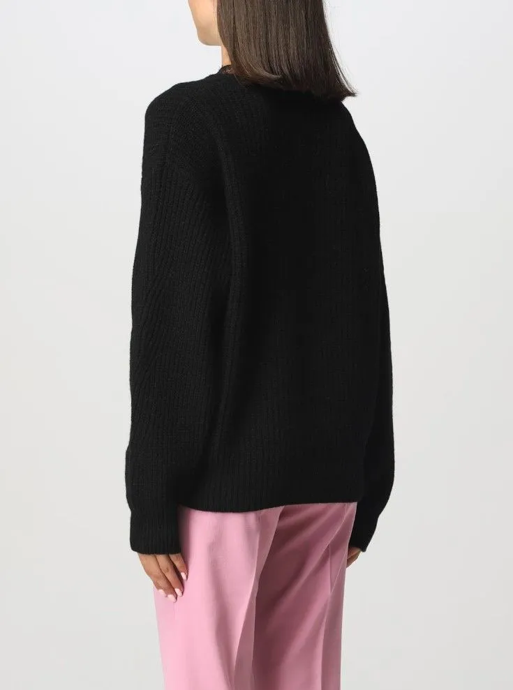 MAGLIA NERA IN MISTO LANA