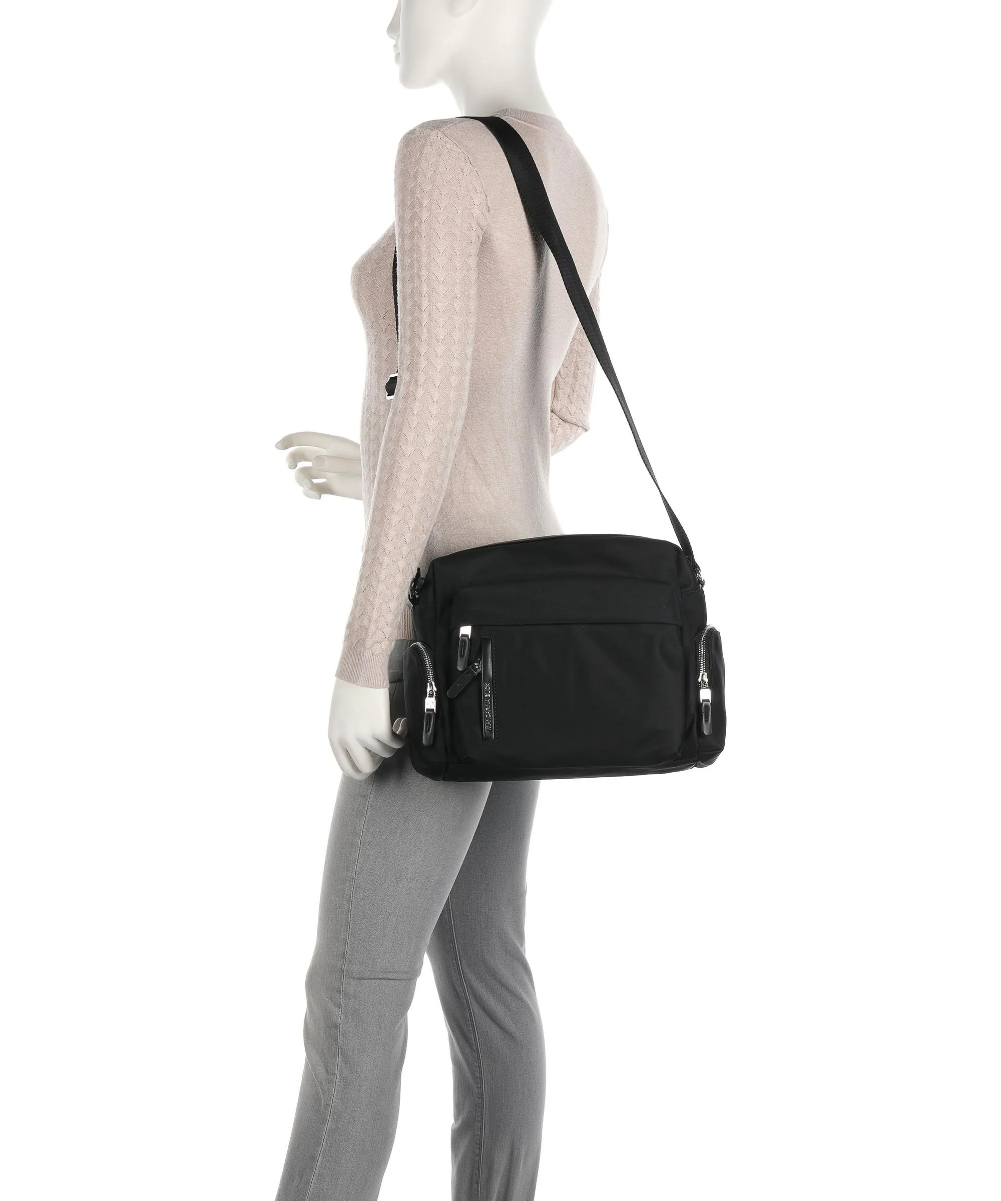  Mandarina Duck Hunter Borsa a spalla nylon nero  