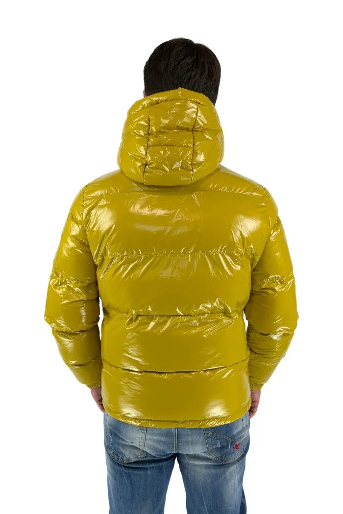 Markup bomber con cappuccio in tessuto laque' trapuntato mk594032