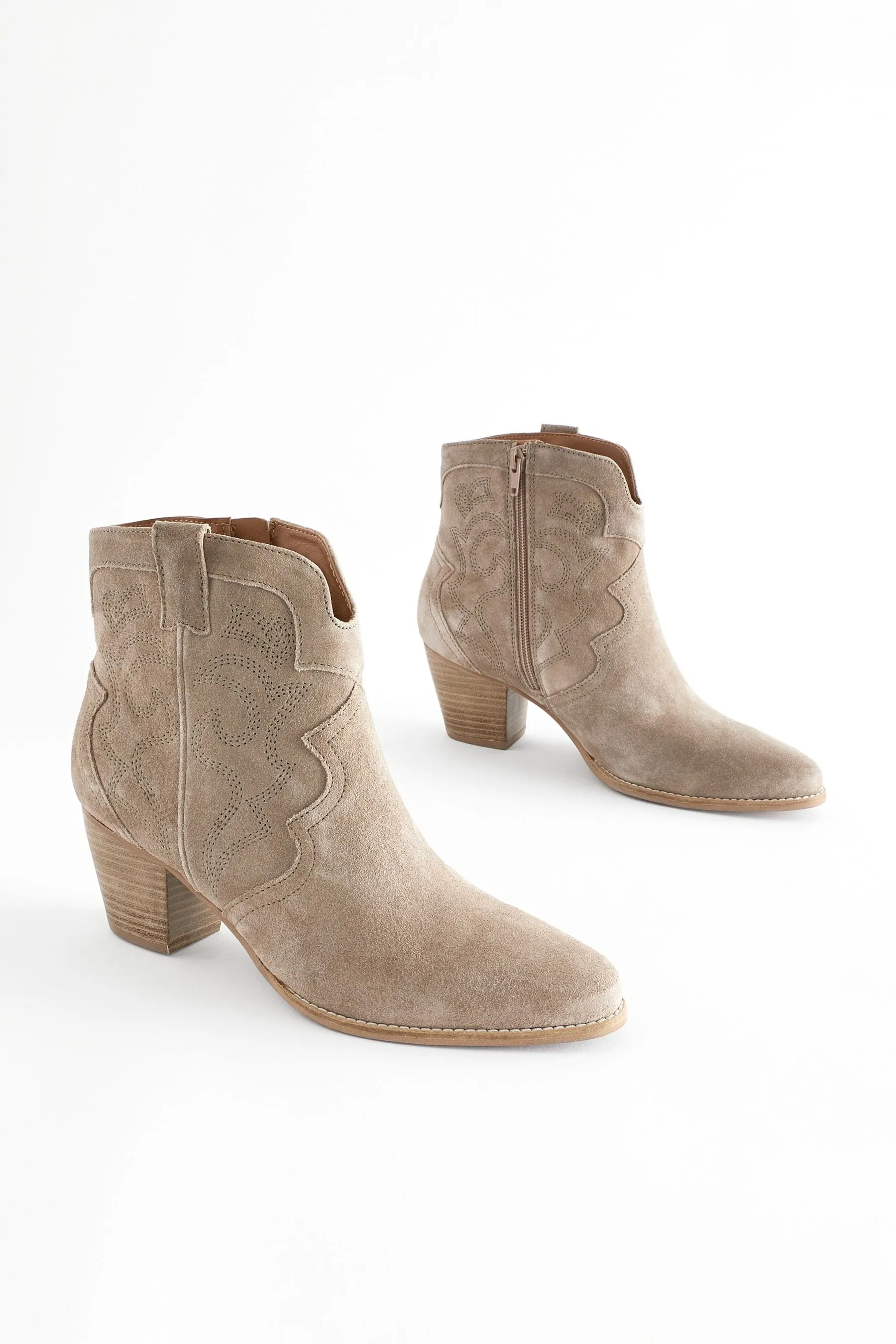 Marrone visone  - Forever Comfort® - Stivali stile western/cowboy con cuciture alla caviglia