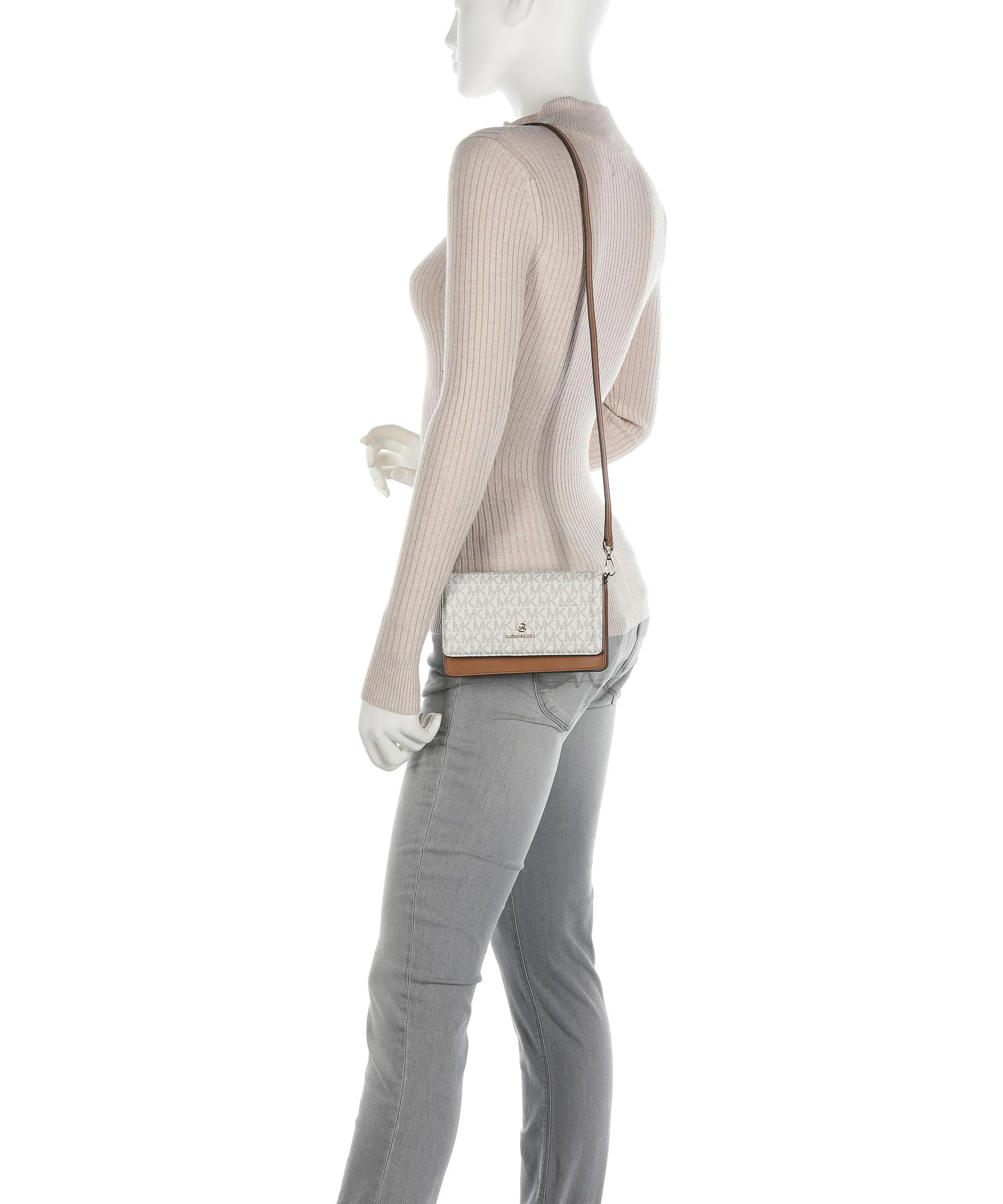  Michael Kors Jet Set Charm Borsa a tracolla pelle bovina avorio/marrone  
