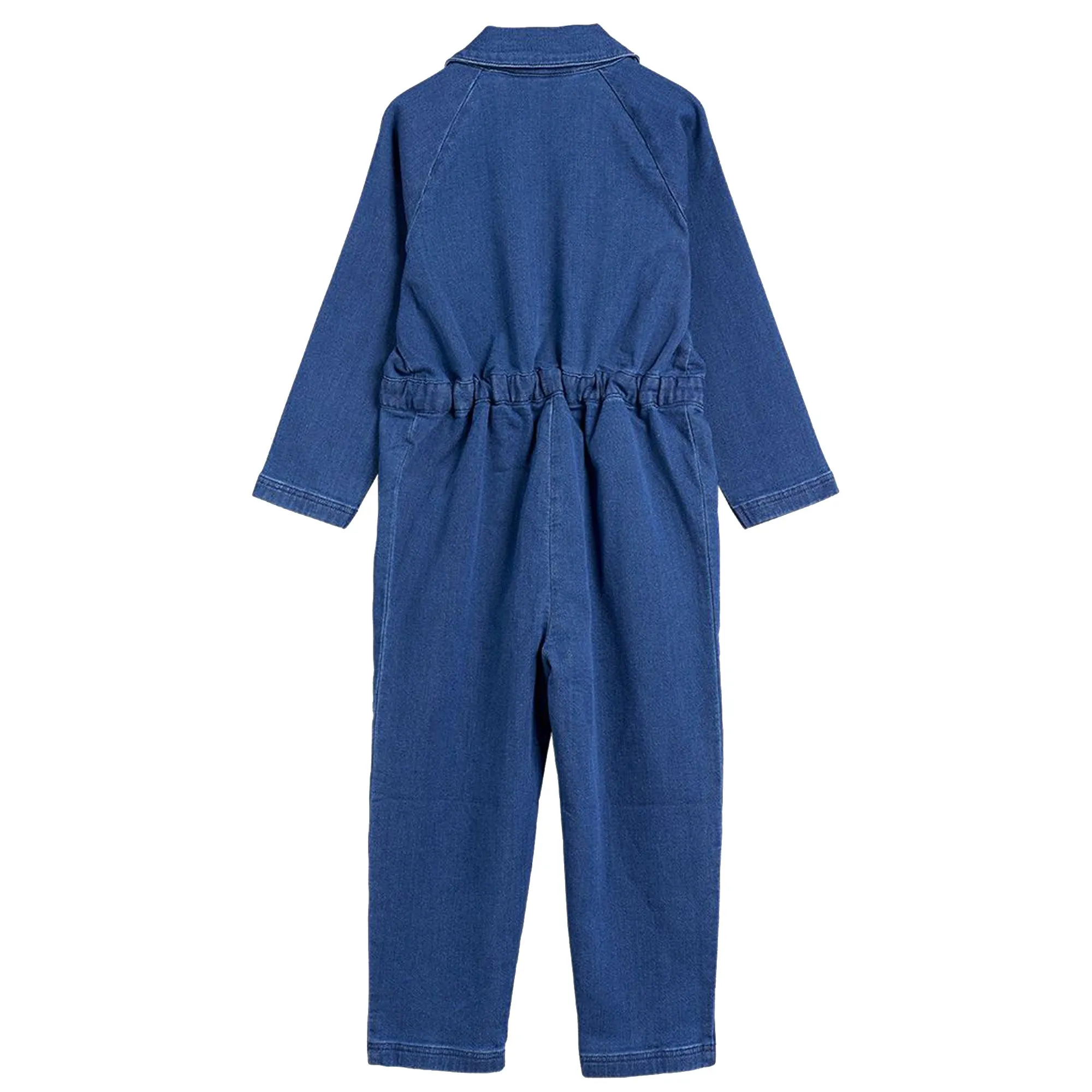Mini Rodini tuta intera bambina in denim di cotone organico