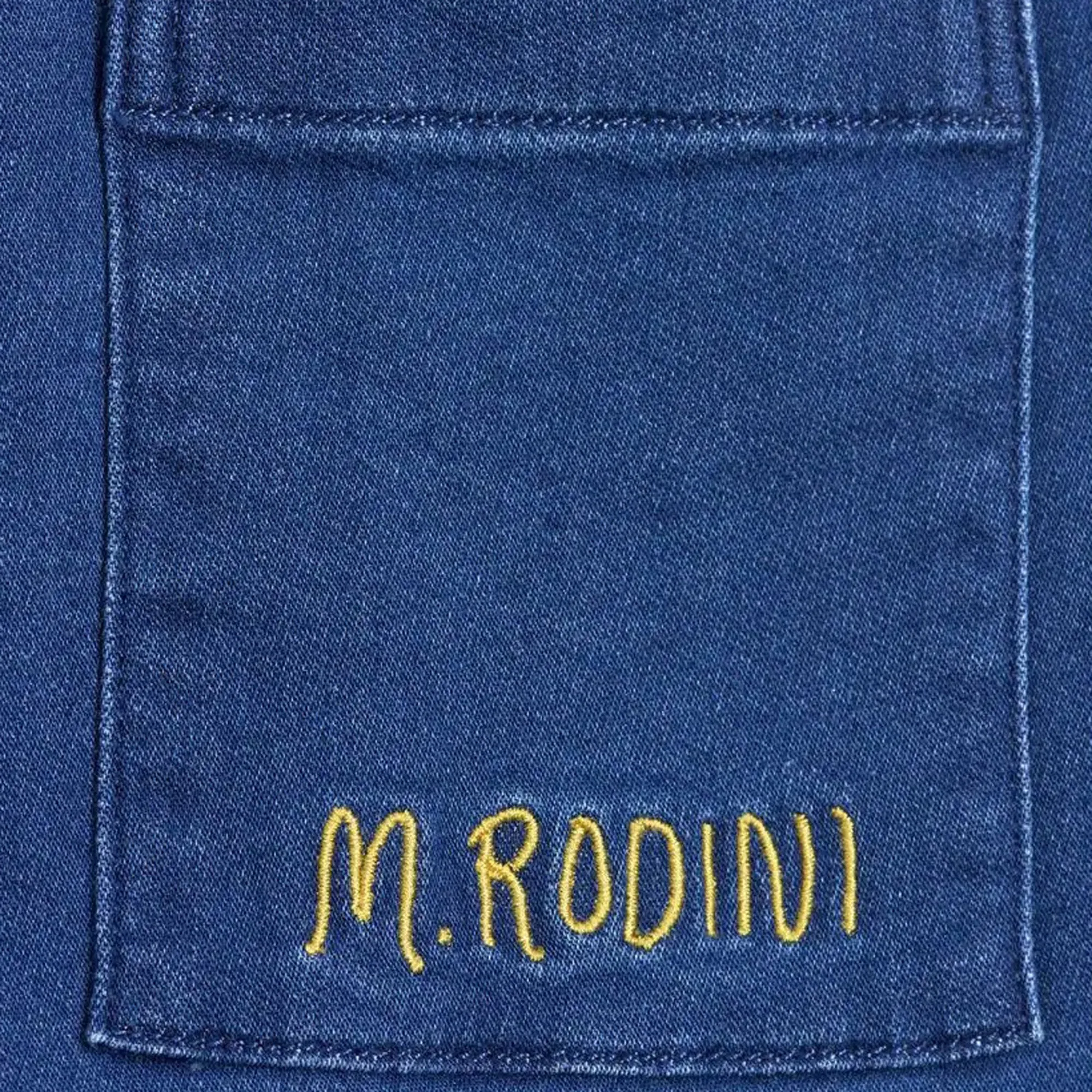 Mini Rodini tuta intera bambina in denim di cotone organico