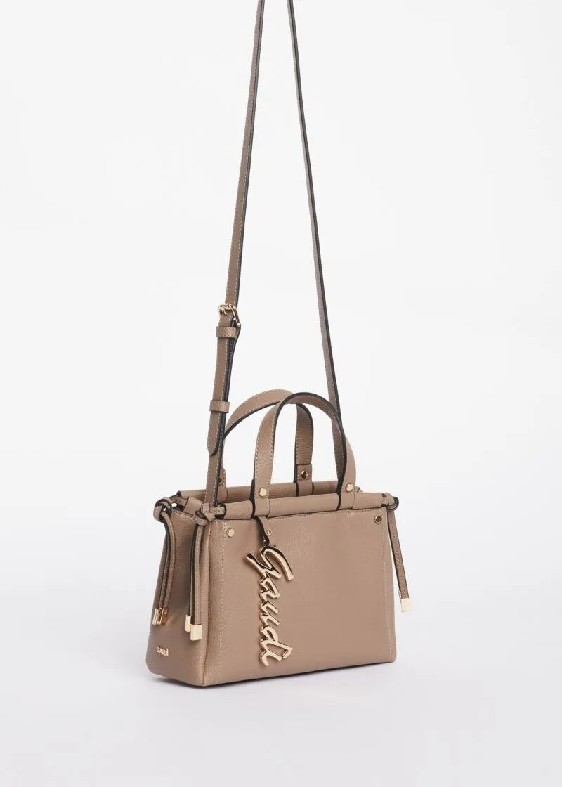 Mini shopping bag con logo in metallo