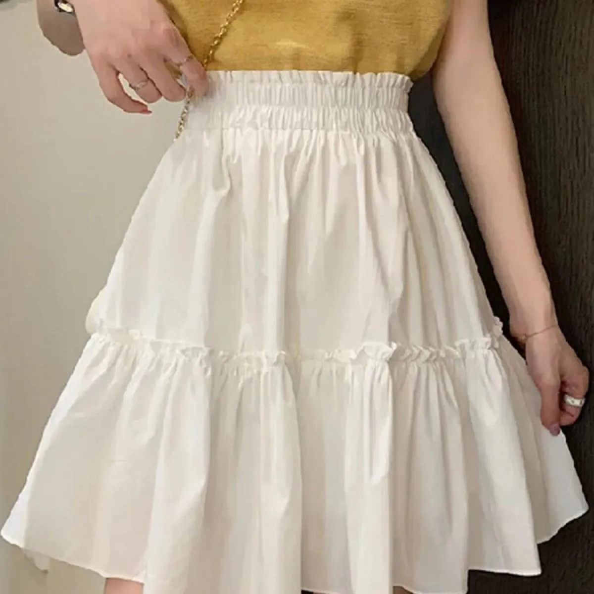 Minigonne Kawaii Donna Cute Fungus Patchwork Fairycore Gonna corta a pieghe a vita alta Moda stile preppy