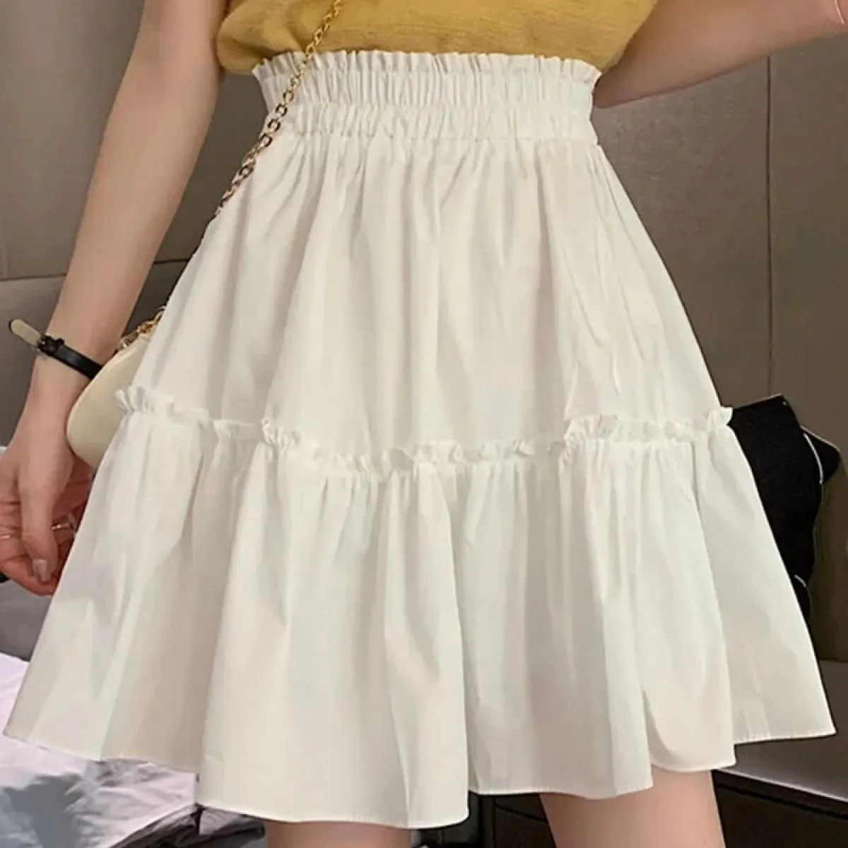 Minigonne Kawaii Donna Cute Fungus Patchwork Fairycore Gonna corta a pieghe a vita alta Moda stile preppy