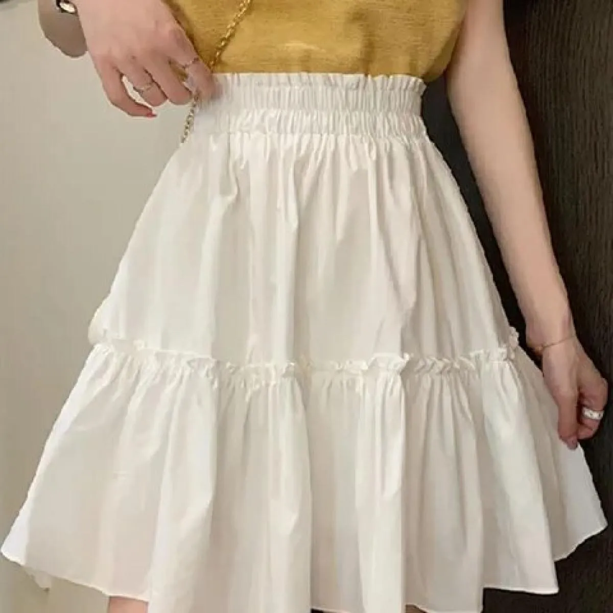Minigonne Kawaii Donna Cute Fungus Patchwork Fairycore Gonna corta a pieghe a vita alta Moda stile preppy