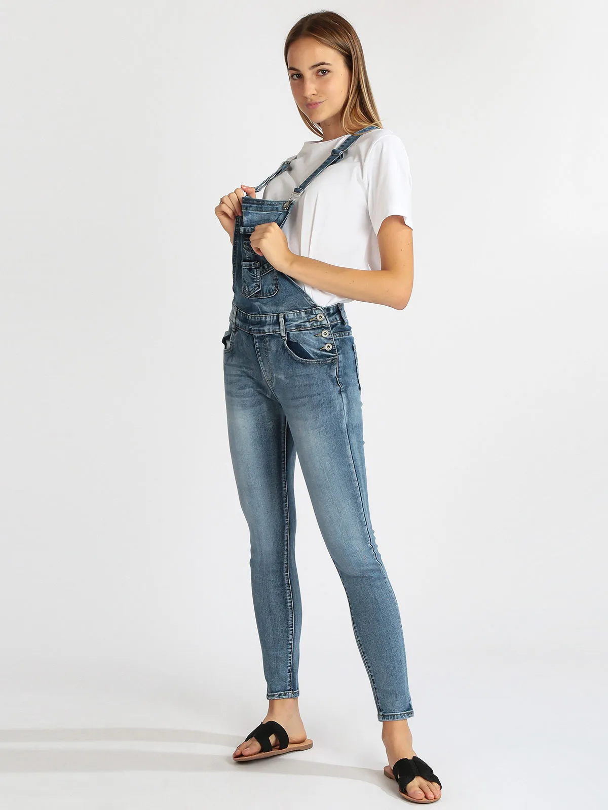 Miss Natalie Salopette longue en jean