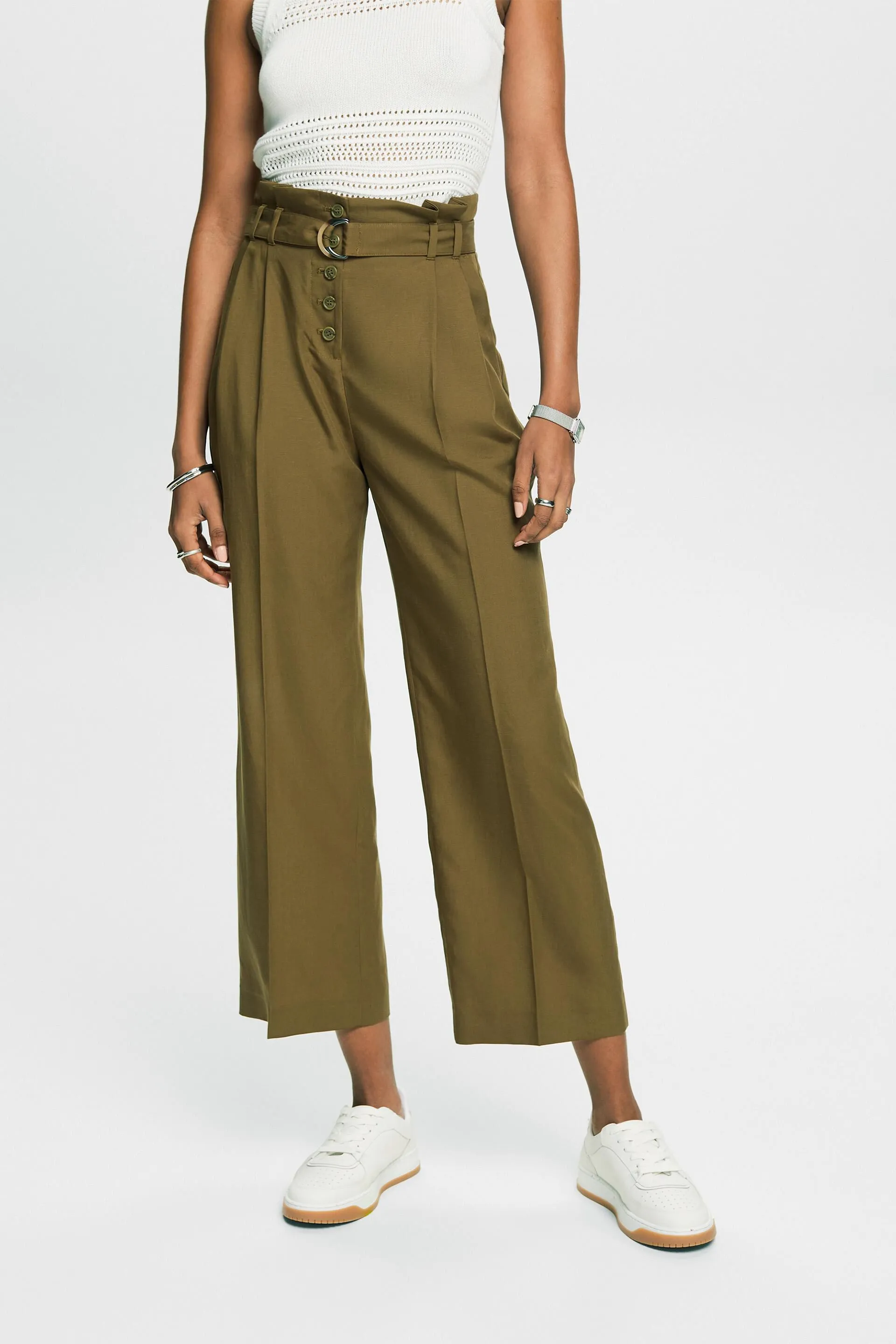 Mix and Match Pantaloni culotte cropped, vita alta