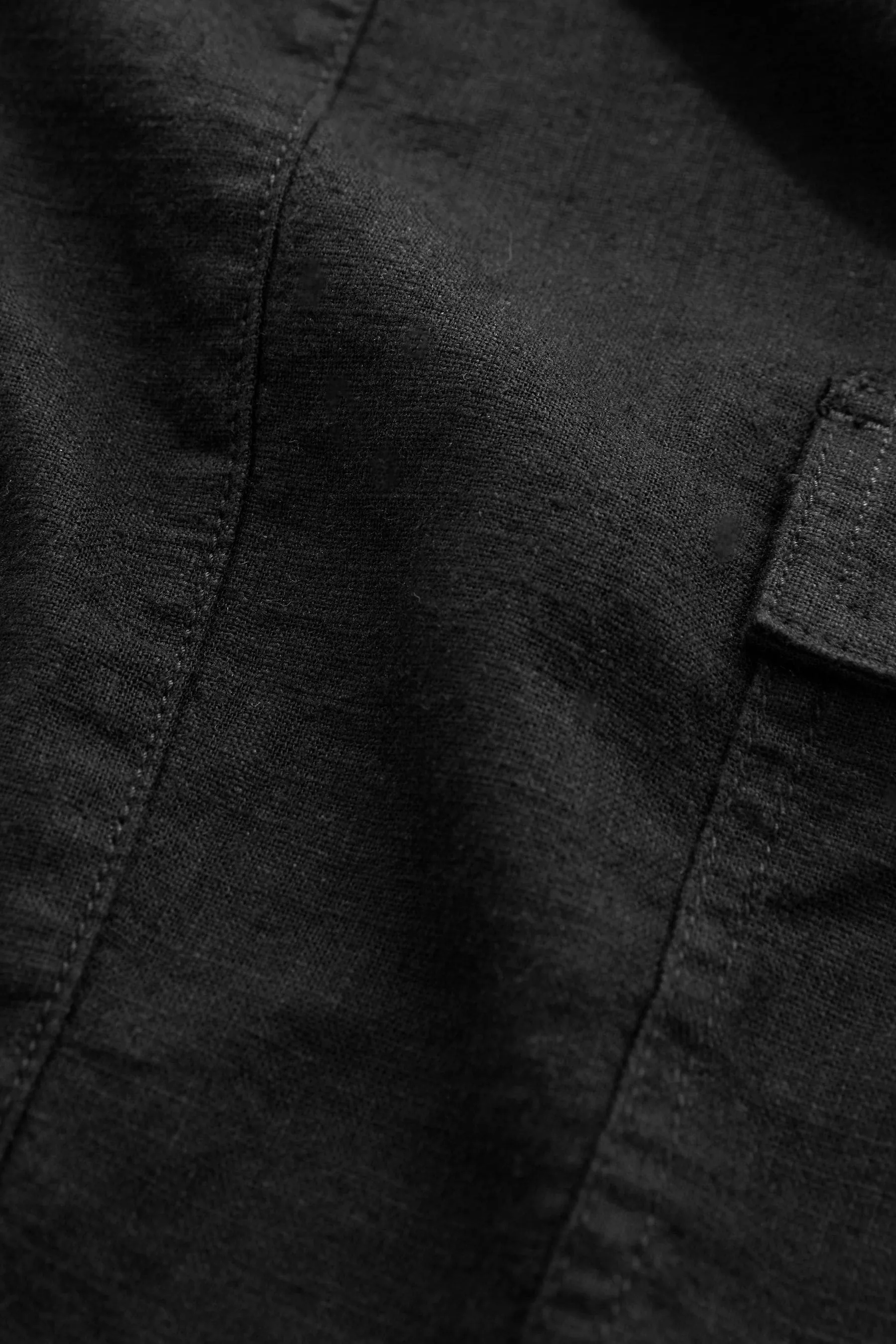Nero  - Salopette corta multitasche con lino