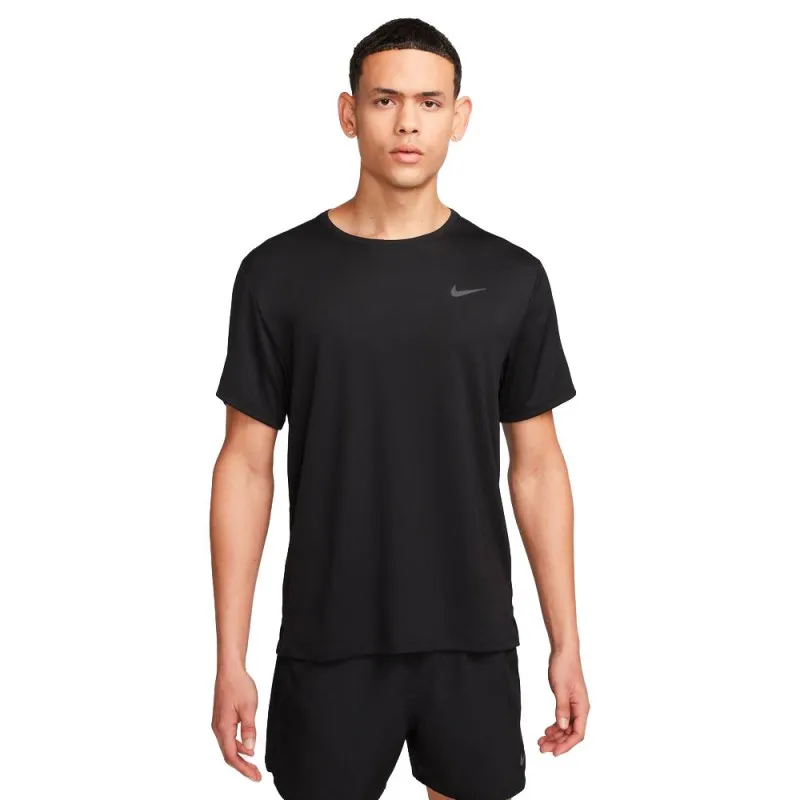 Nike Maglia Running Mm Df Miler Nero Reflective Argento Uomo