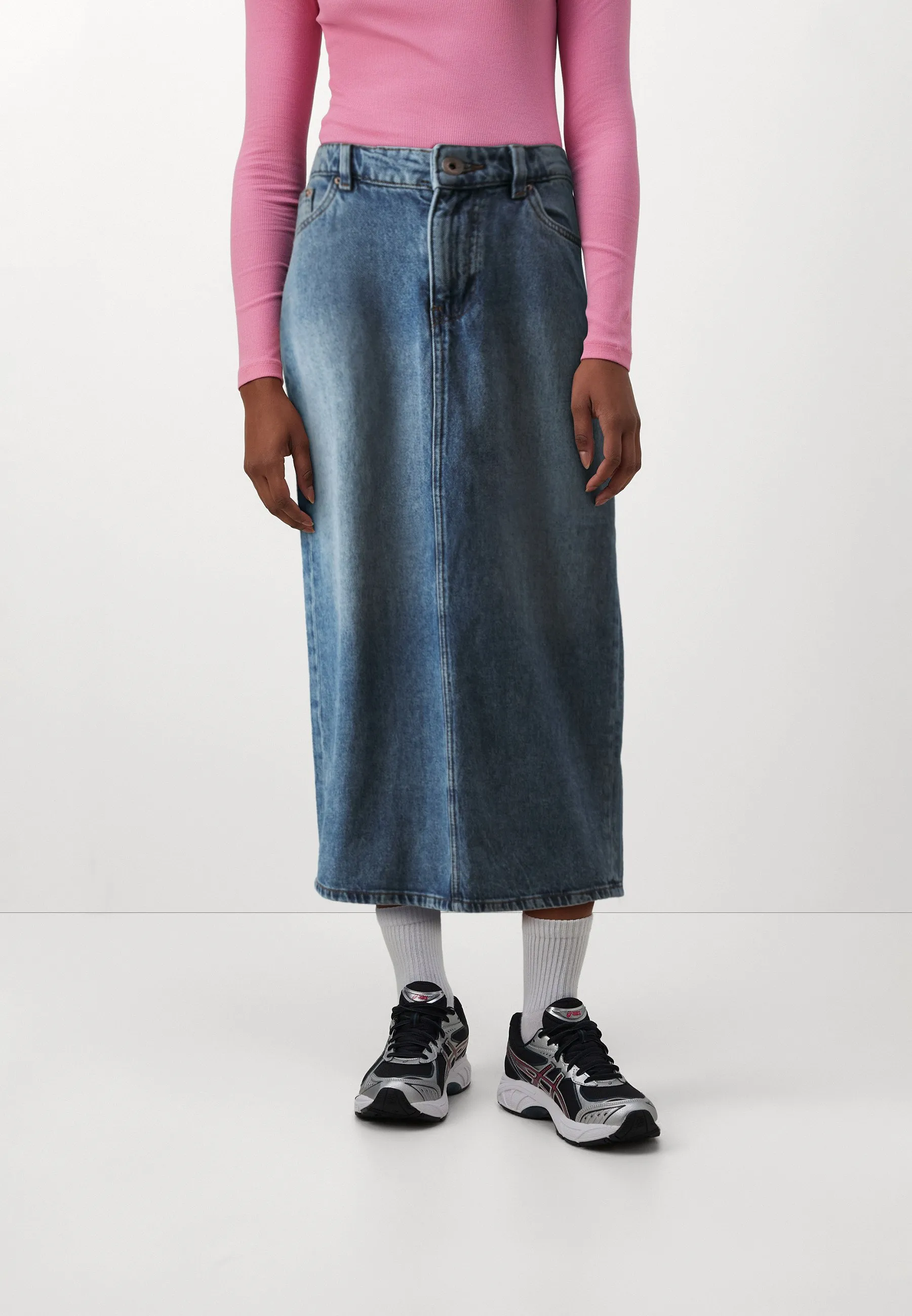 ONLAYOE BACK SLIT MIDI SKIRT  - Gonna di jeans