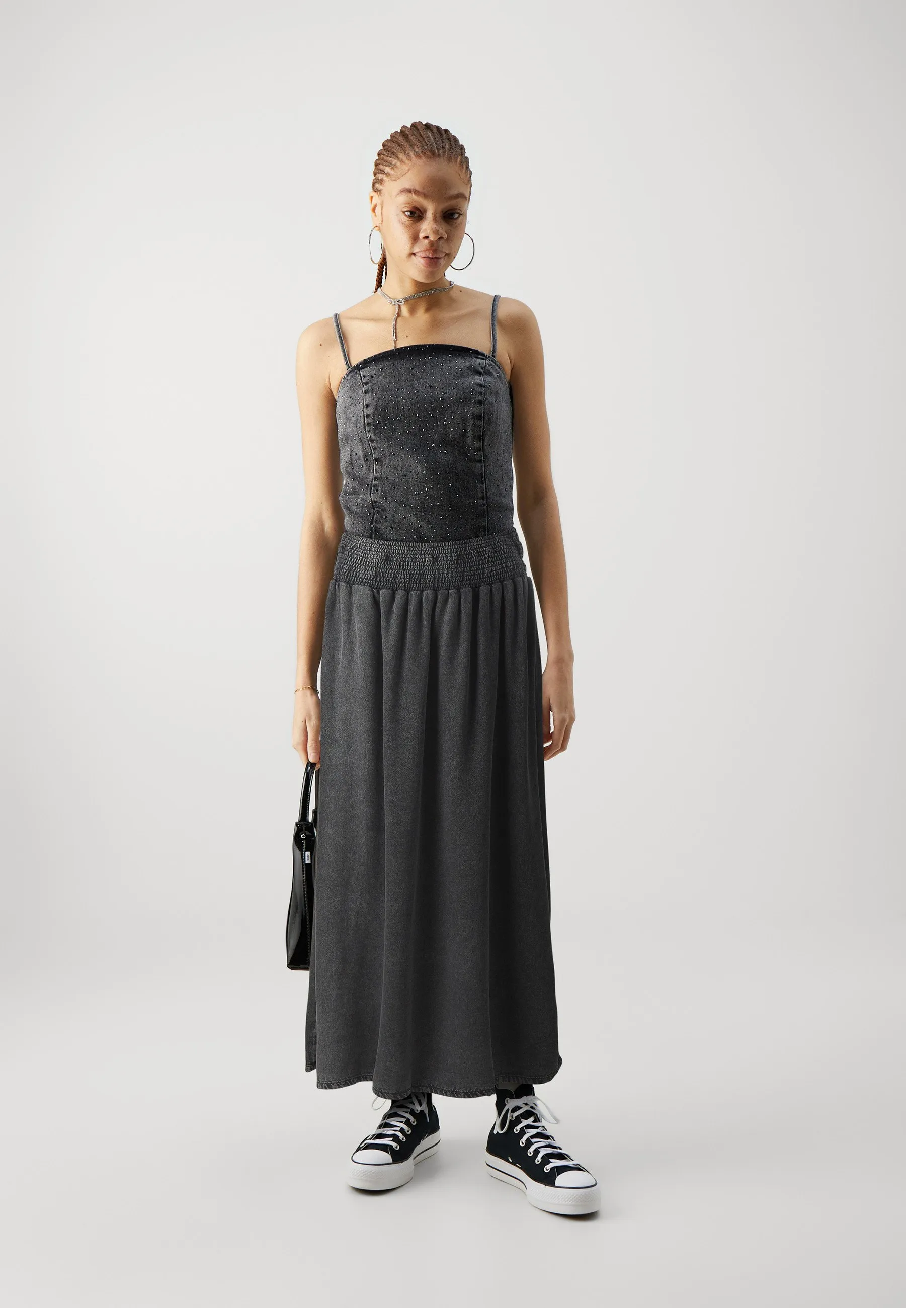 ONLBAHA LONG SMOCK SKIRT - Gonna a pieghe