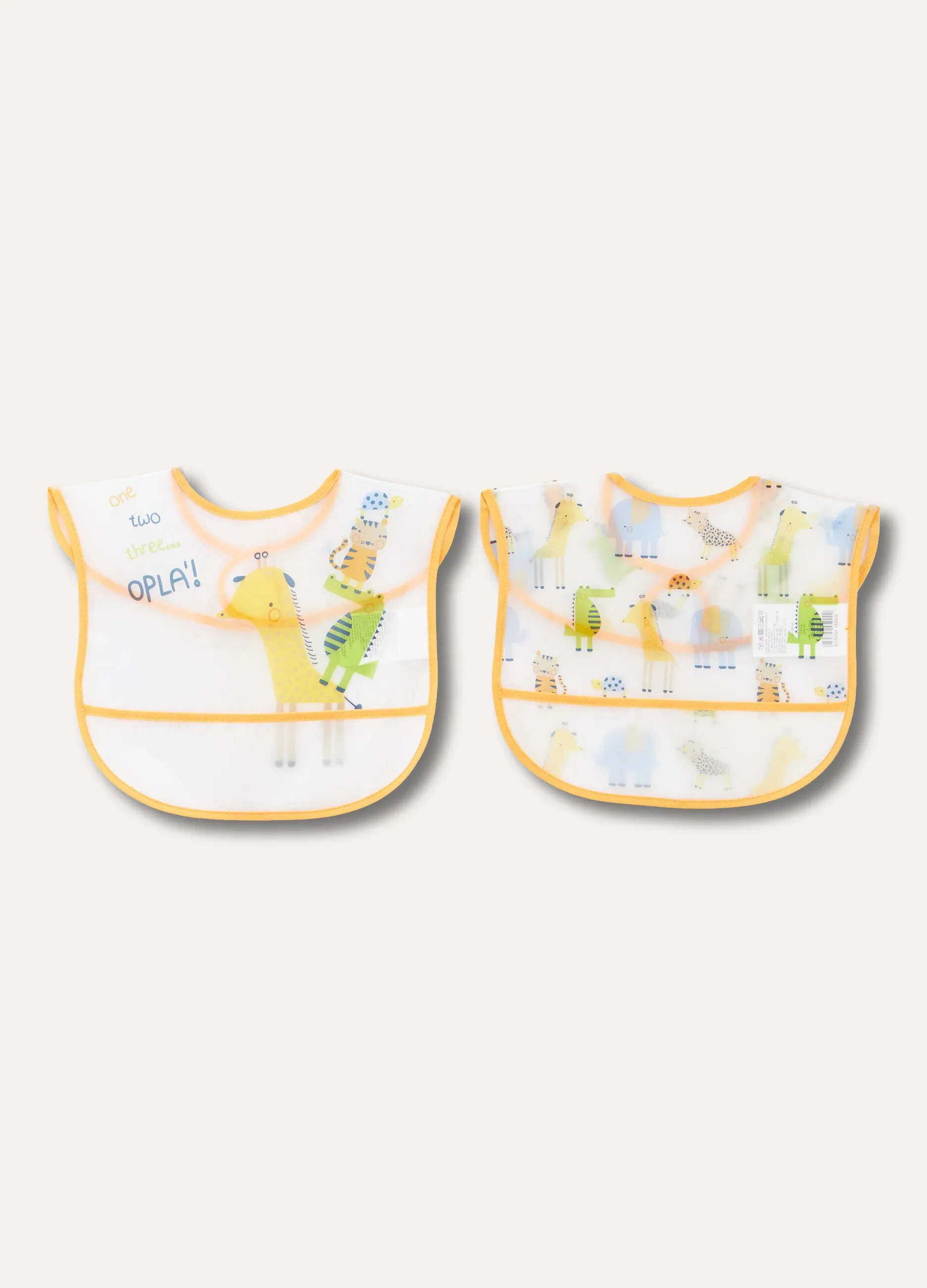 Pack 2 bavaglini impermeabili con tasca