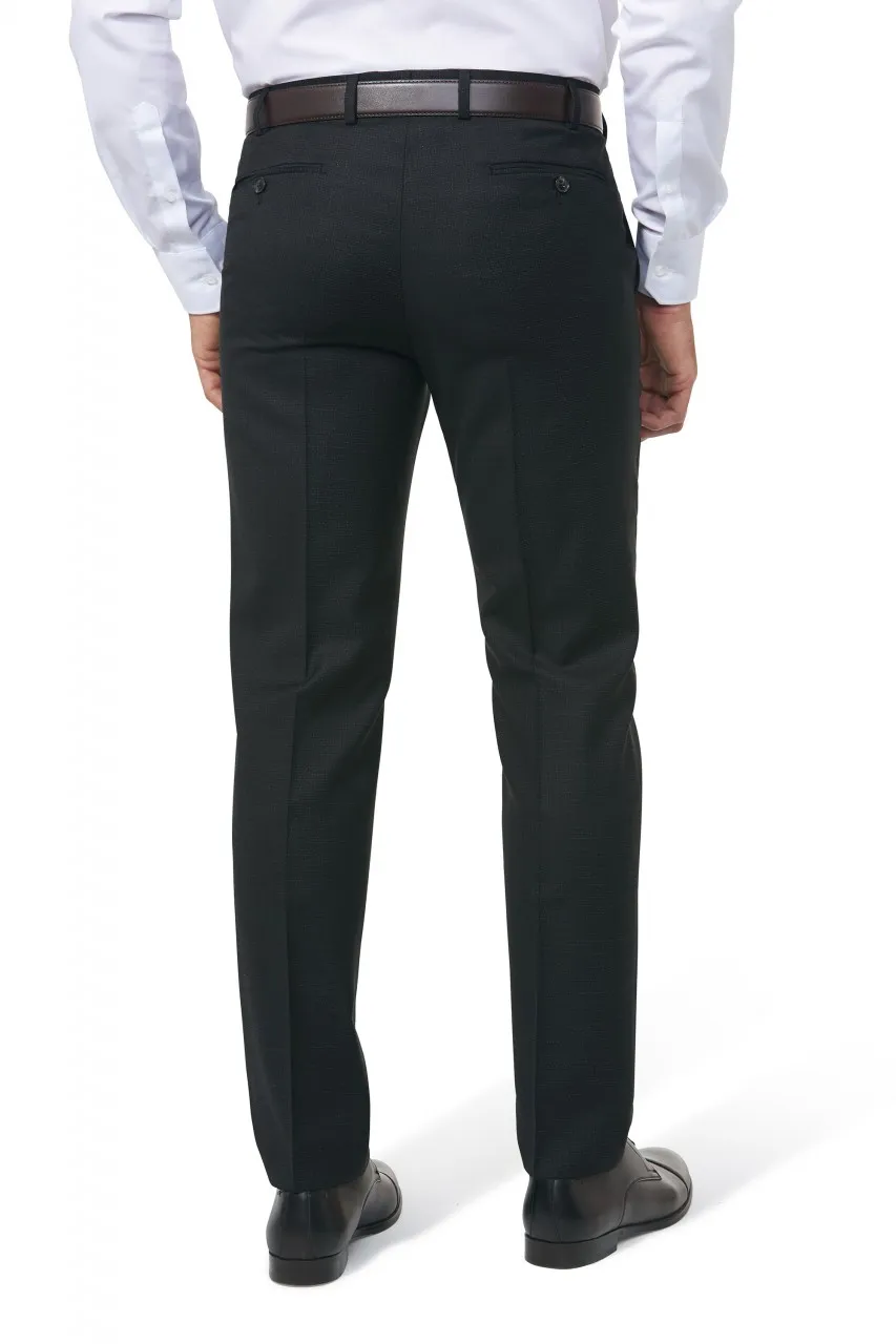 Pantalone grigio scuro a quadretti digel in pura lana