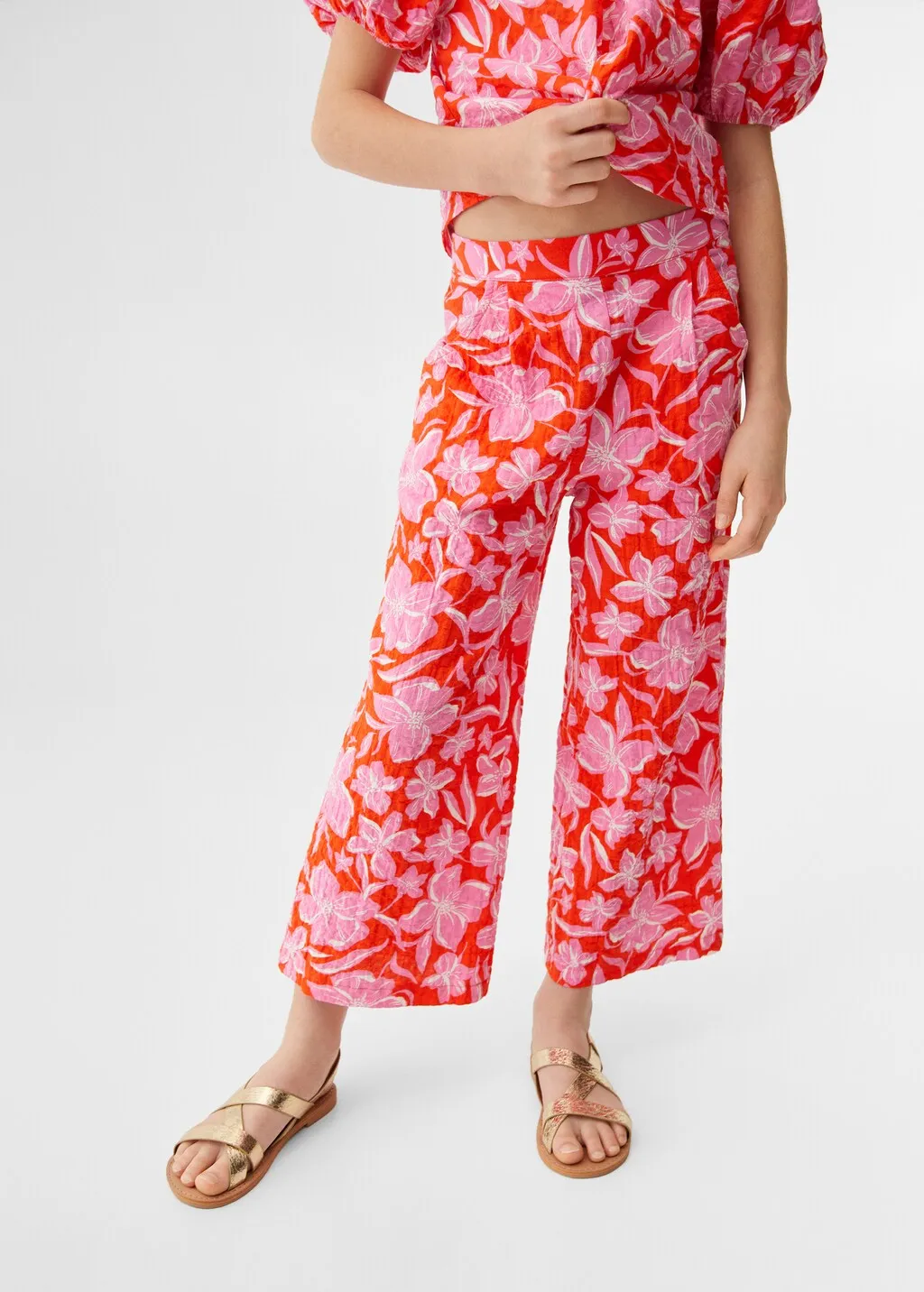 Pantaloni culotte fiori